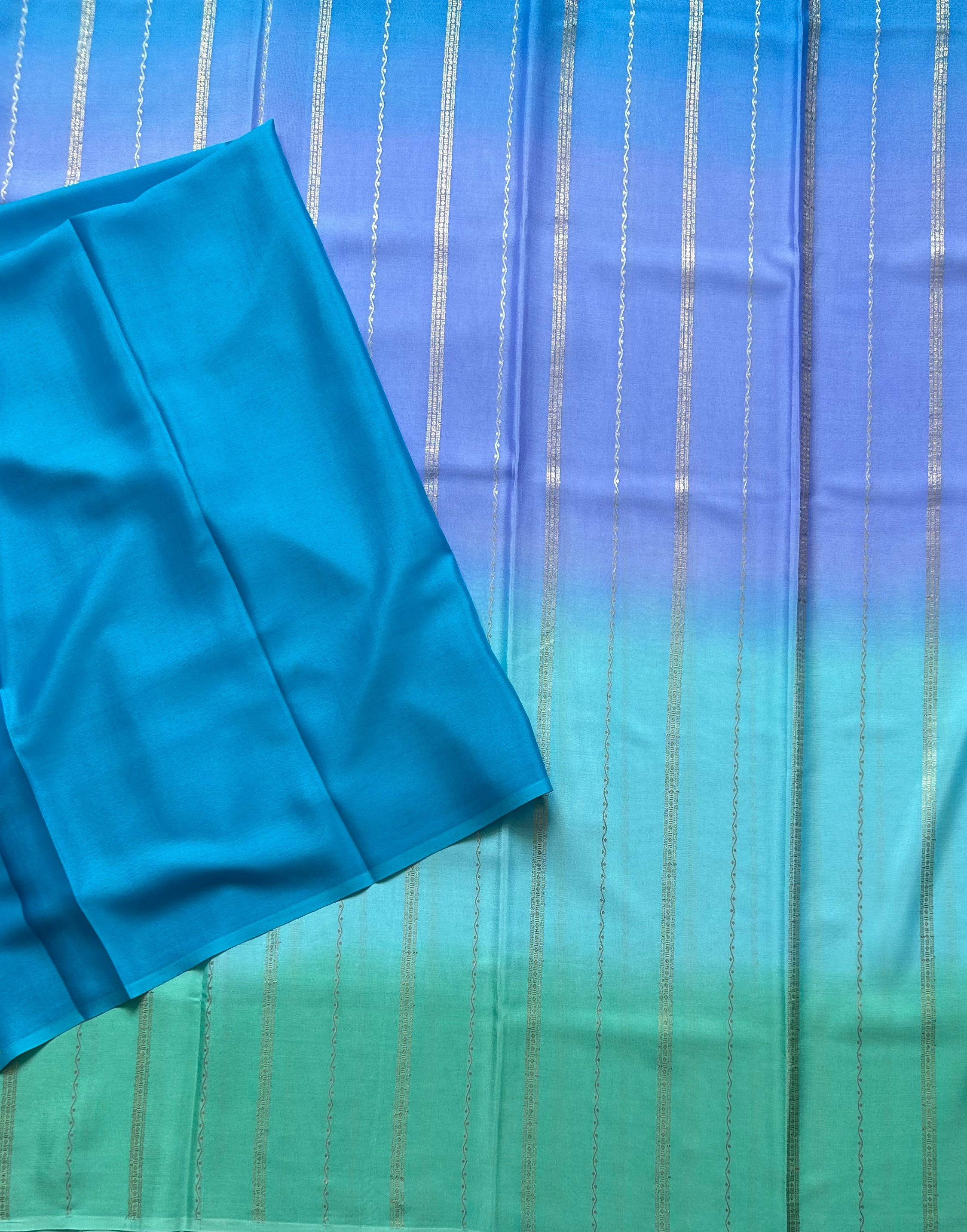 Rankart-103 borderless pure mysore crepe silk saree