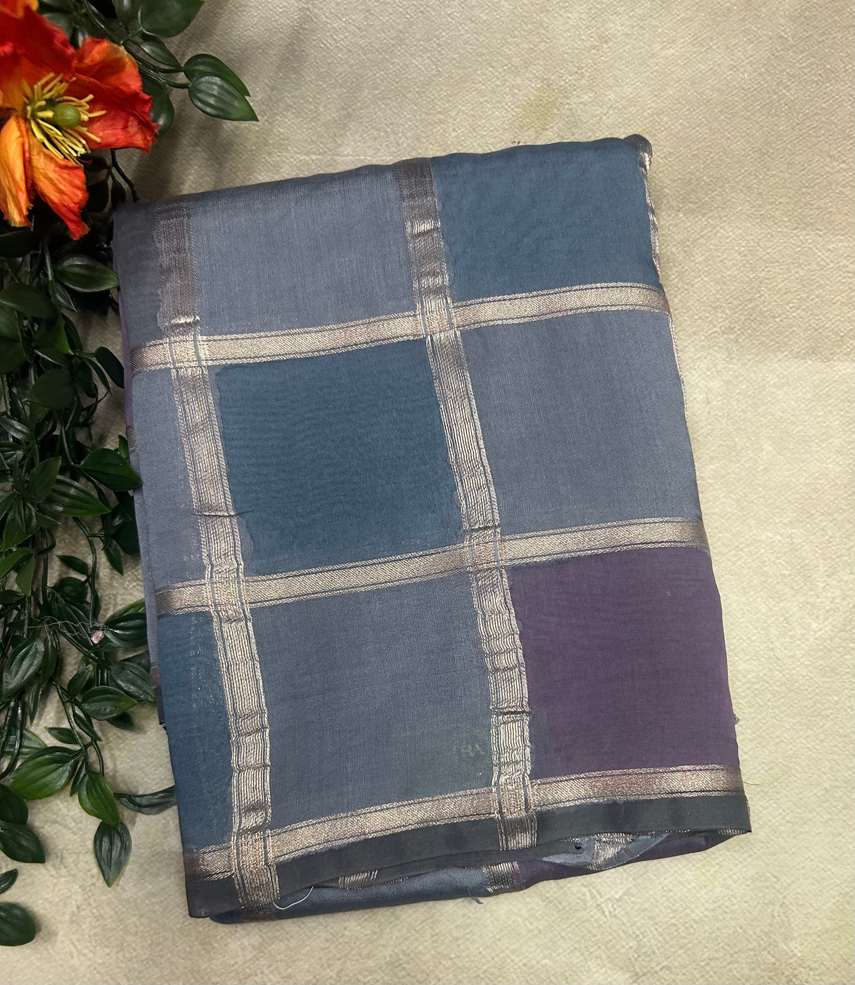 Rankart soft tussar crepe checks 105 saree