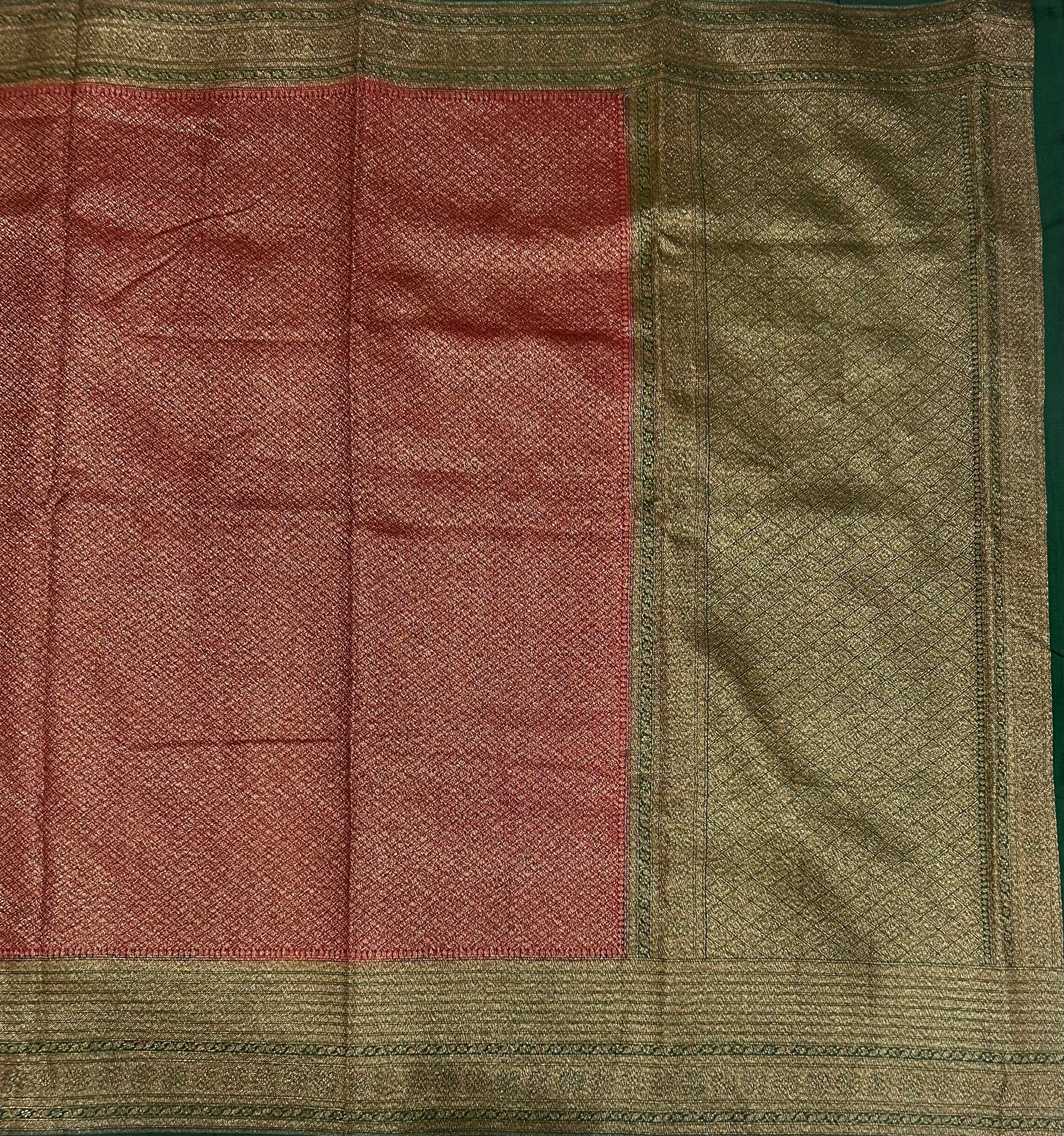 Maroon brocade semi Benarasi saree(Rashmika Mandanna Brocade saree)