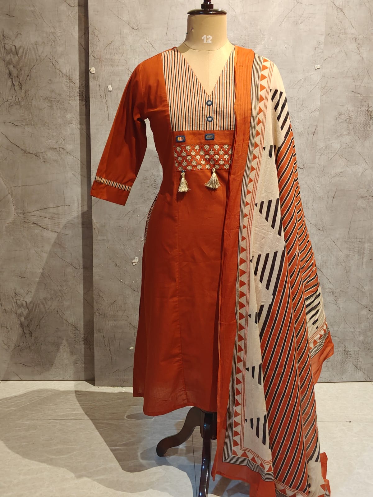 Black  Cotton Anarkali Kurtha  151