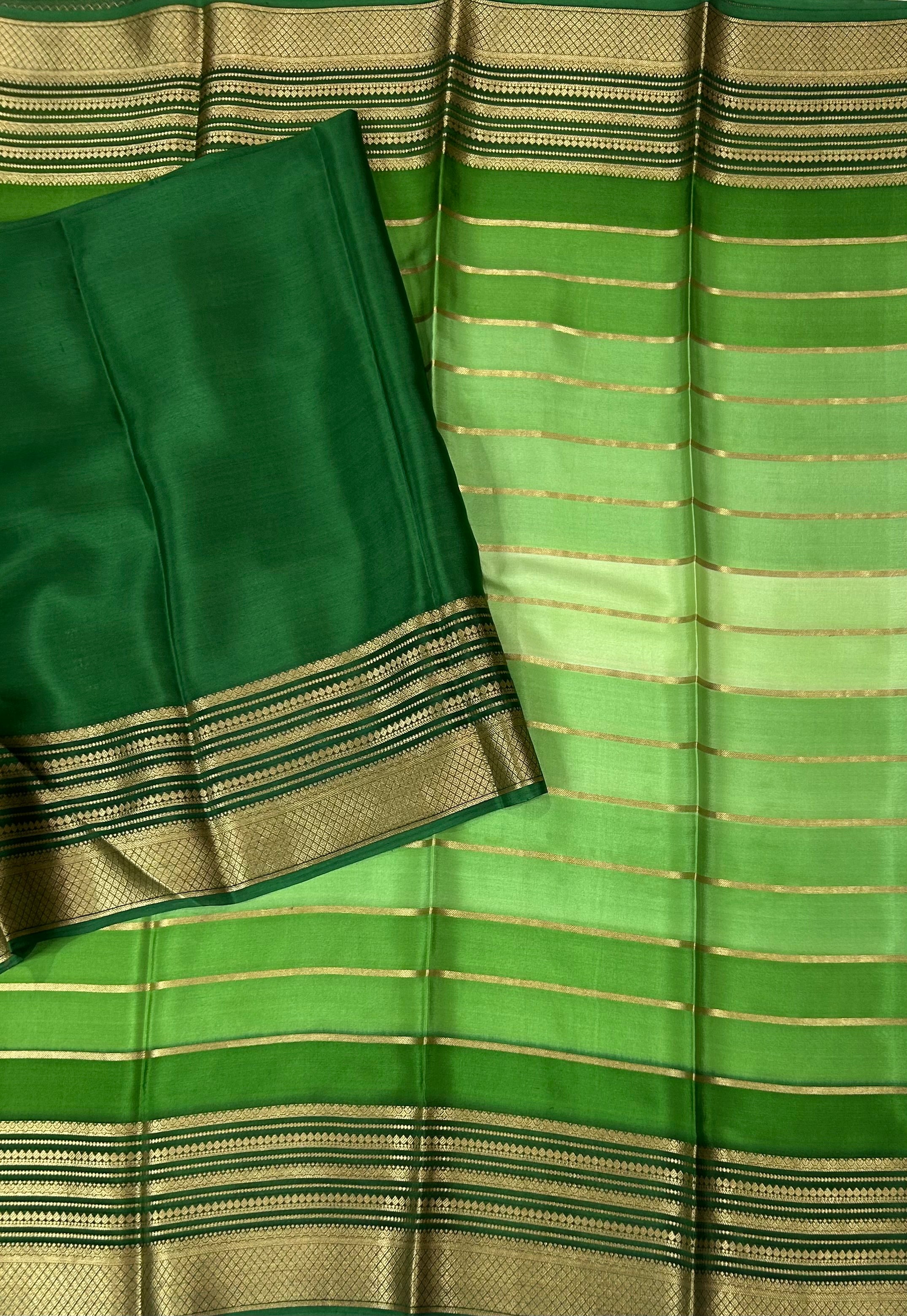 Multicolour stripes pure Mysore silk 102 saree