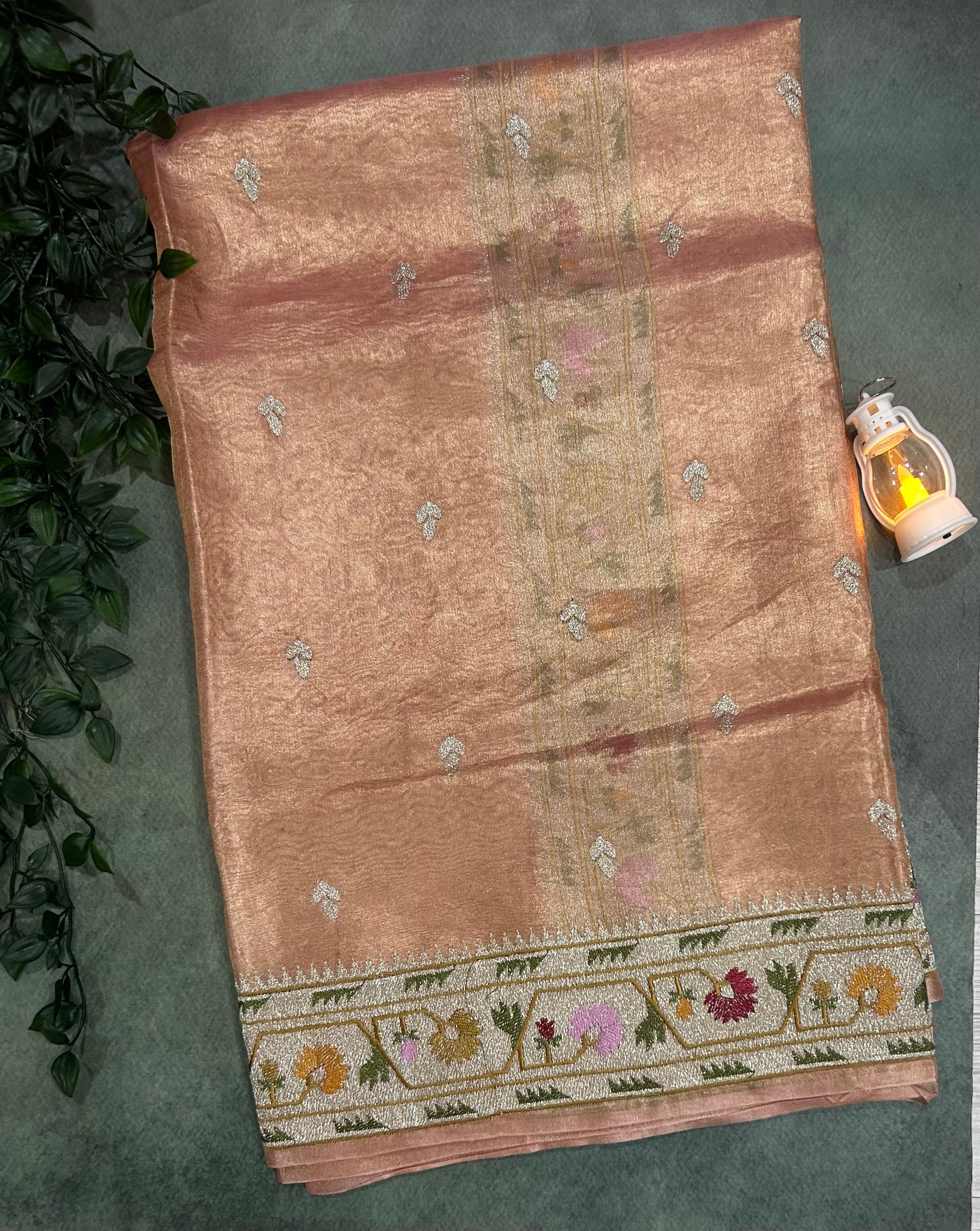 Pastel paithani border pure tissue-12 saree