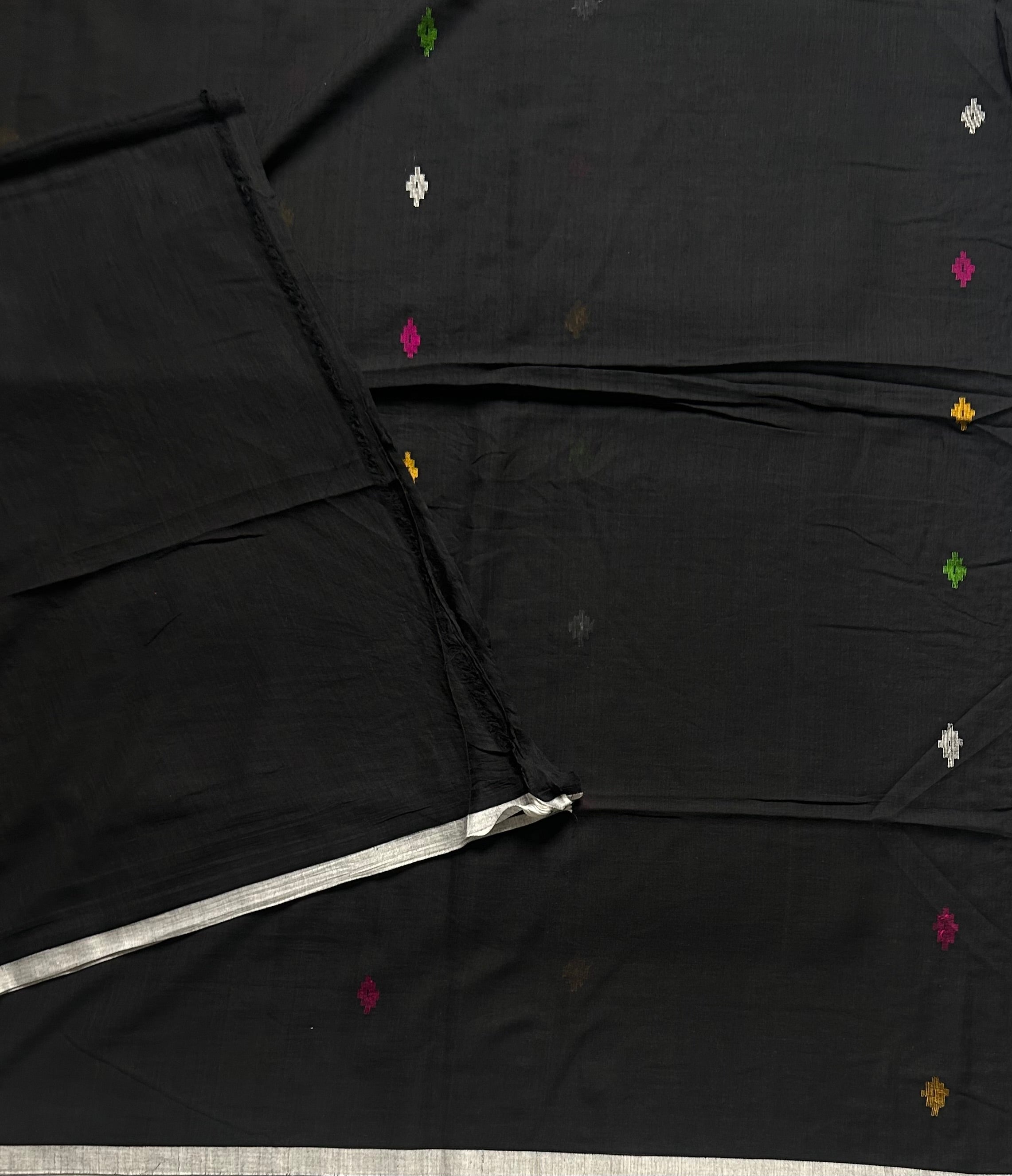 Black pure cotton 103 jamdani saree