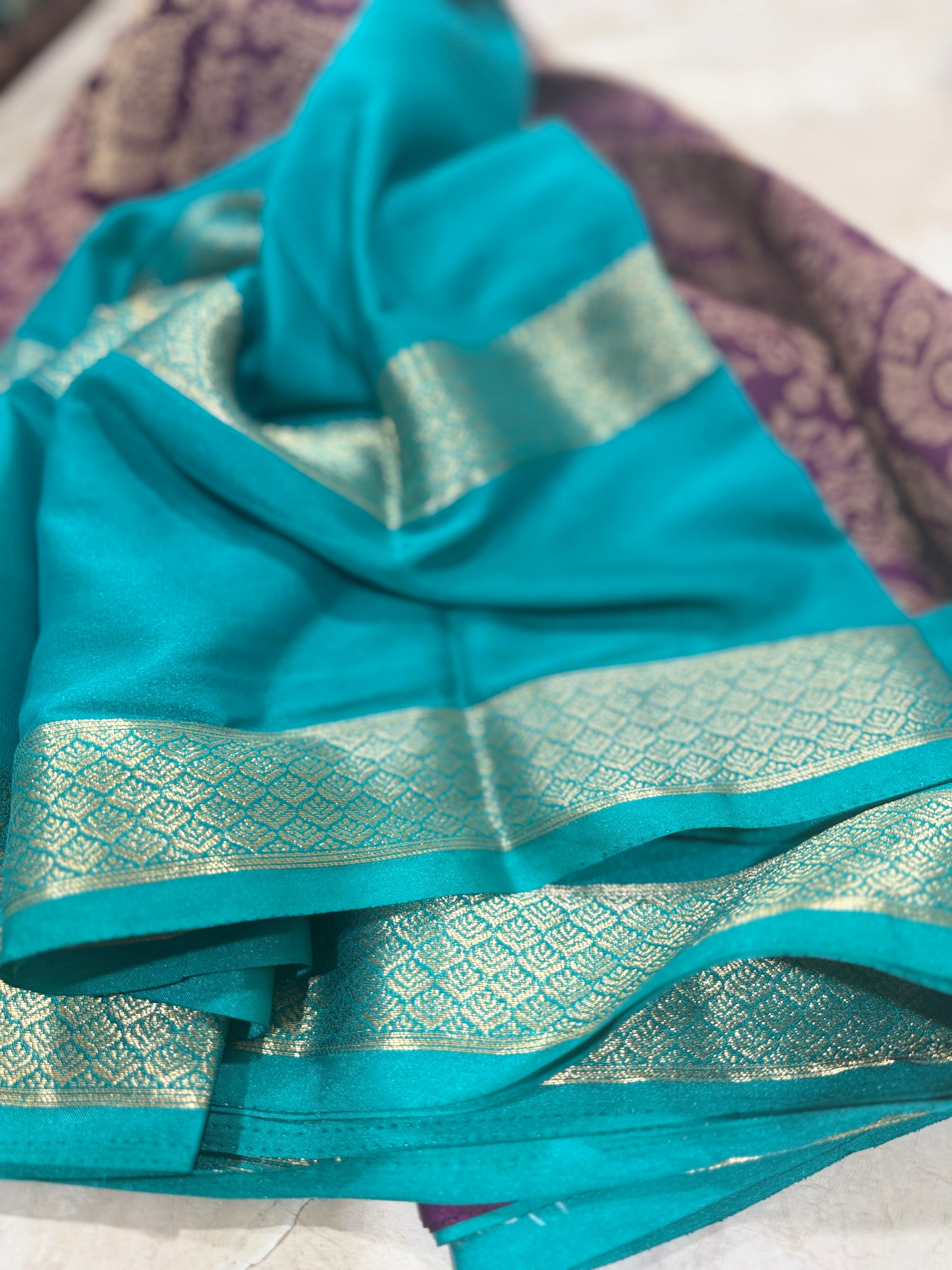 Wine Brocade Semi Mysore Silk Saree 108 (Copy)