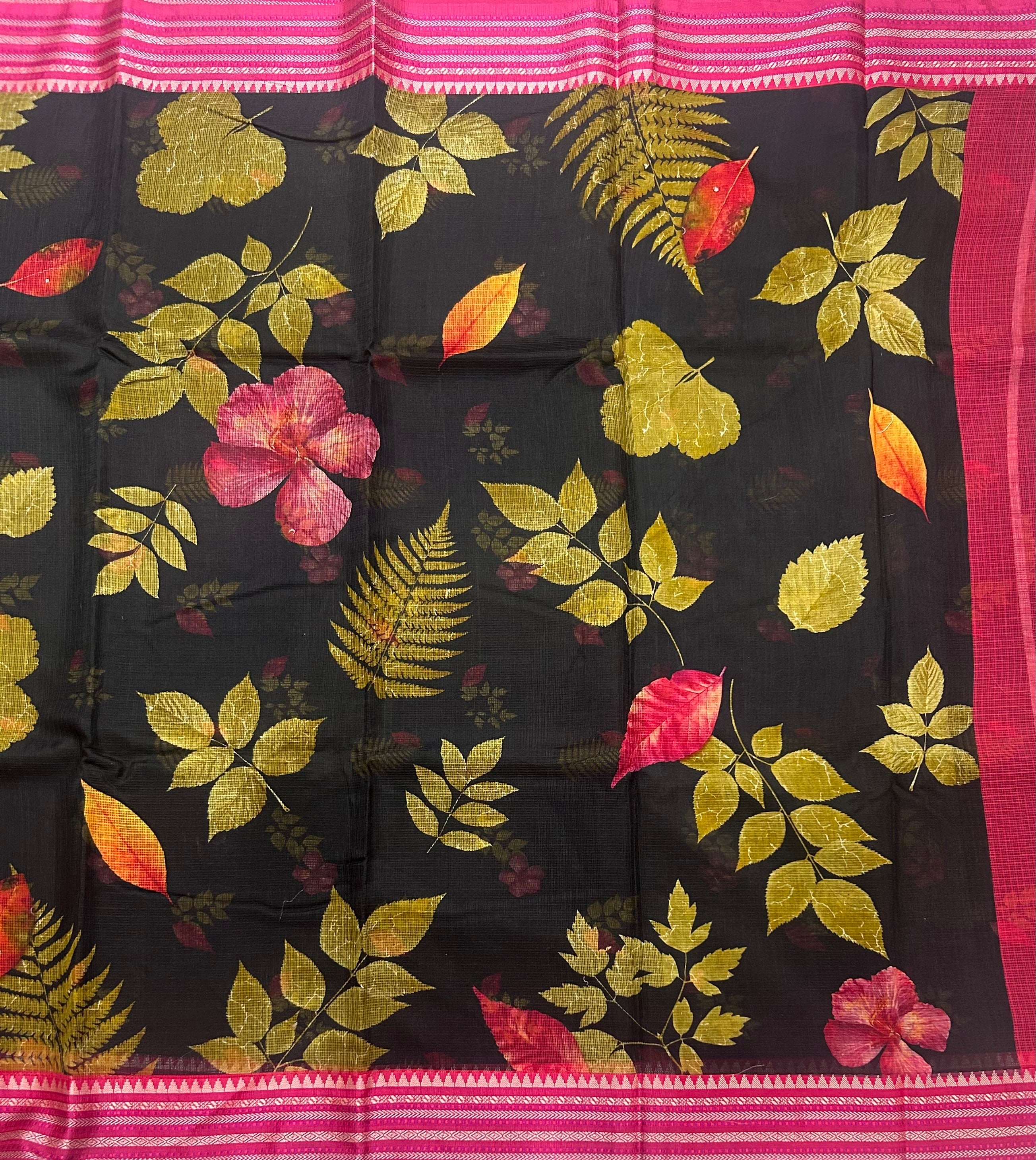 Black digital print Kota checks 105 saree