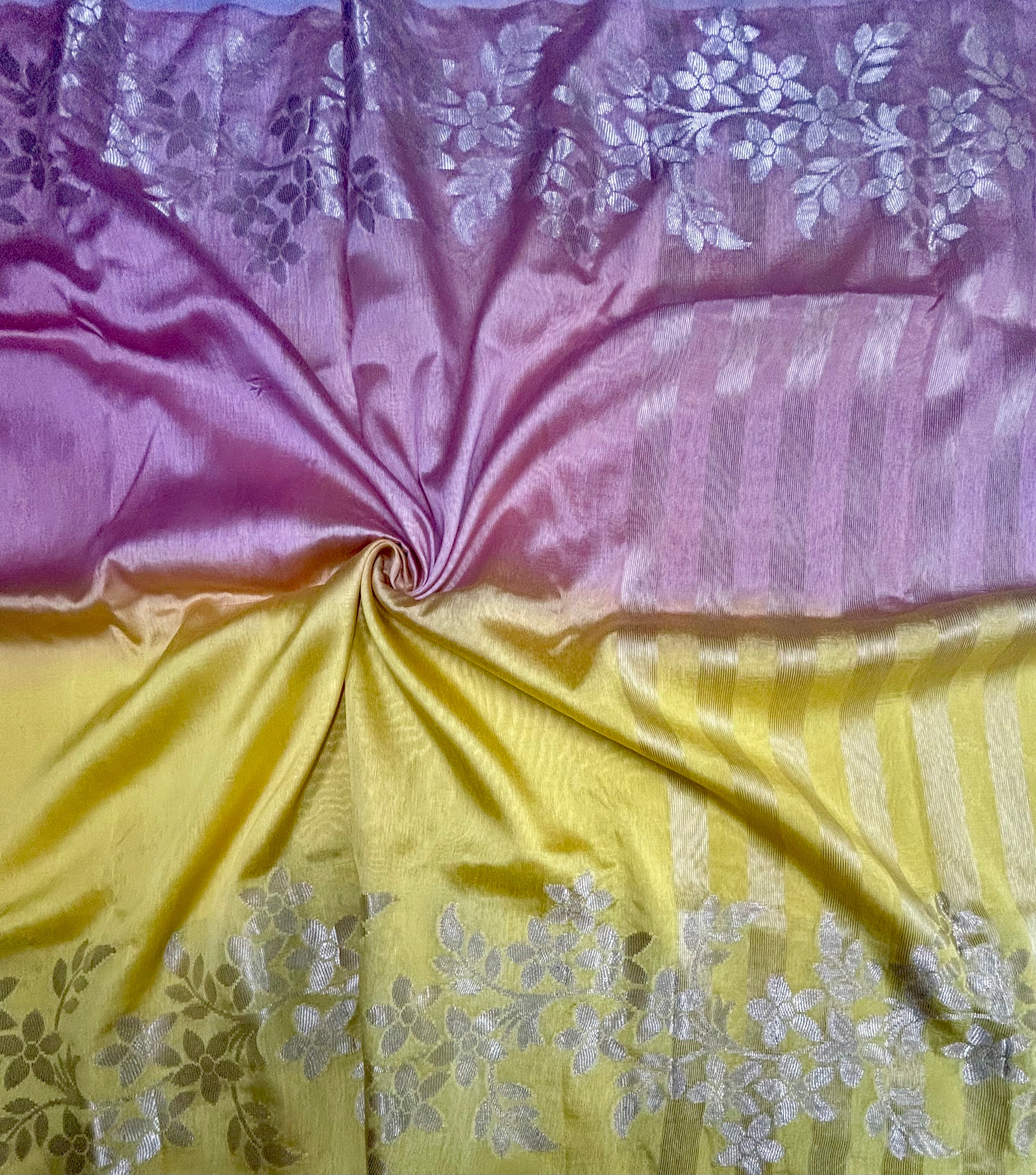 Rankart floral border semi Tussar saree