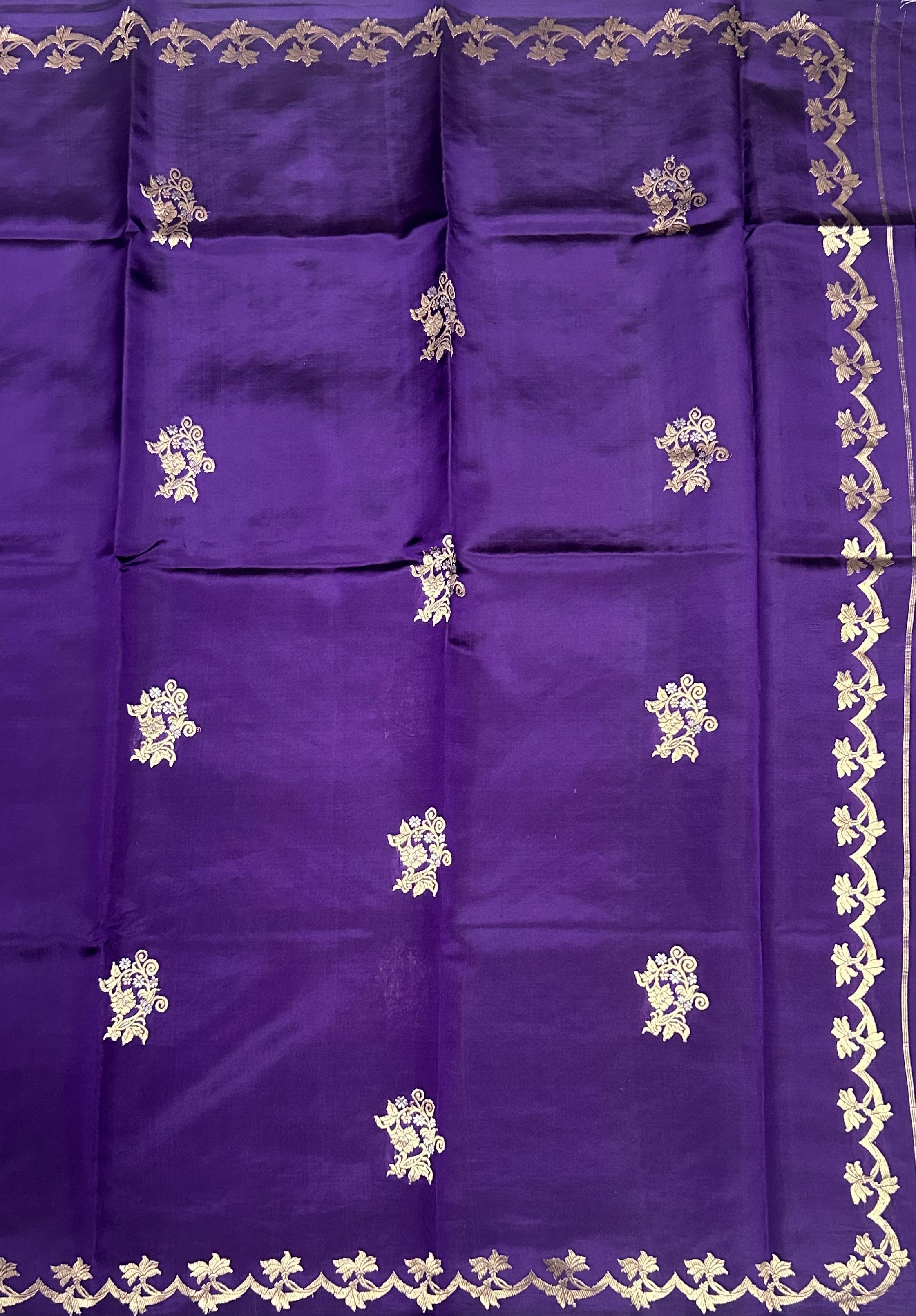 Purple border Butta lightweight pure kathan 103 saree