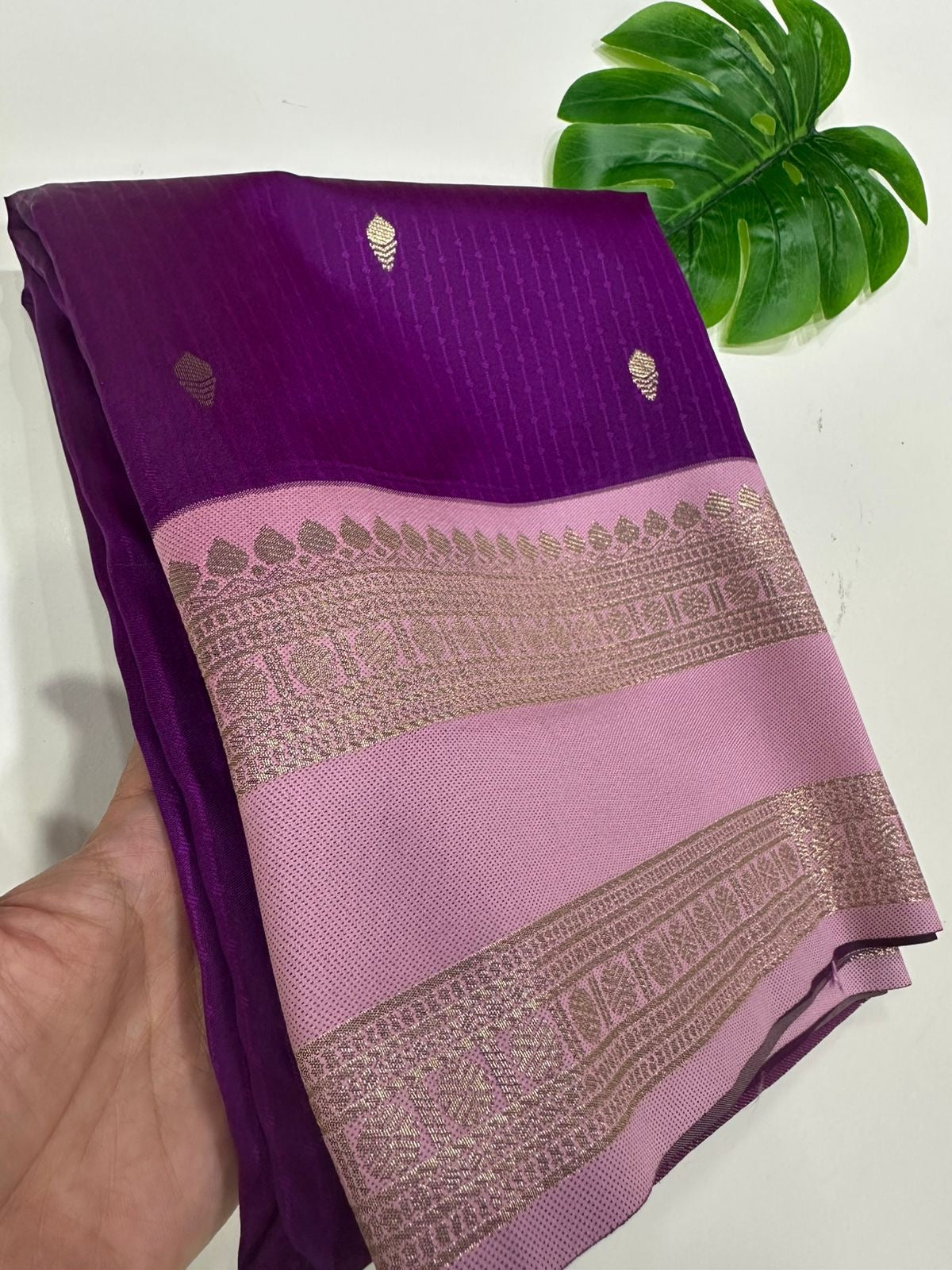 Purple semi soft silk 05 saree