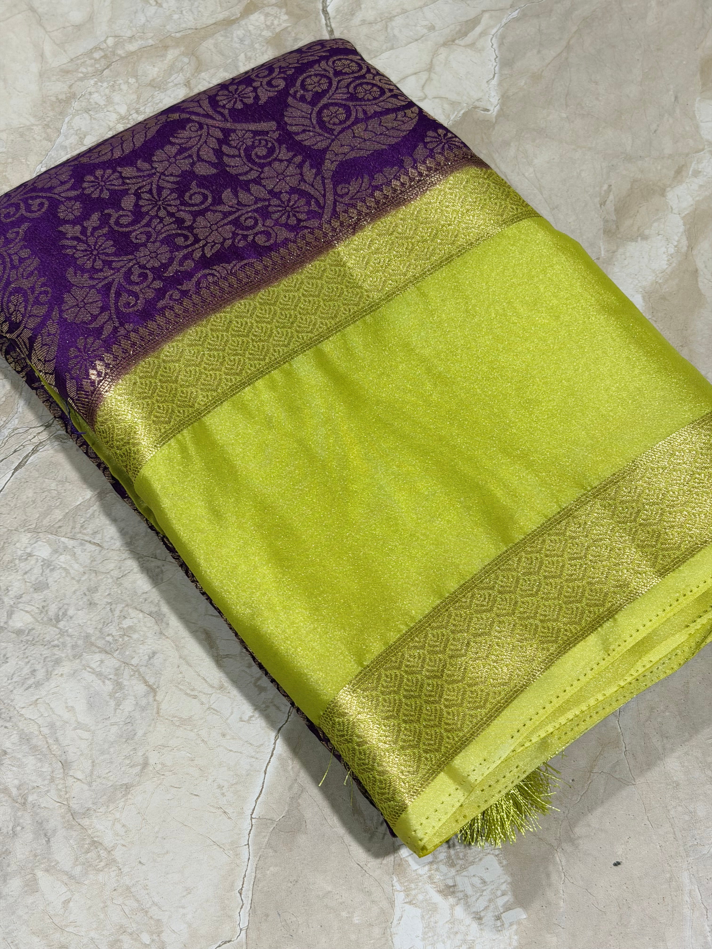 Purple Brocade Semi Mysore Silk Saree 108 (Copy 5)