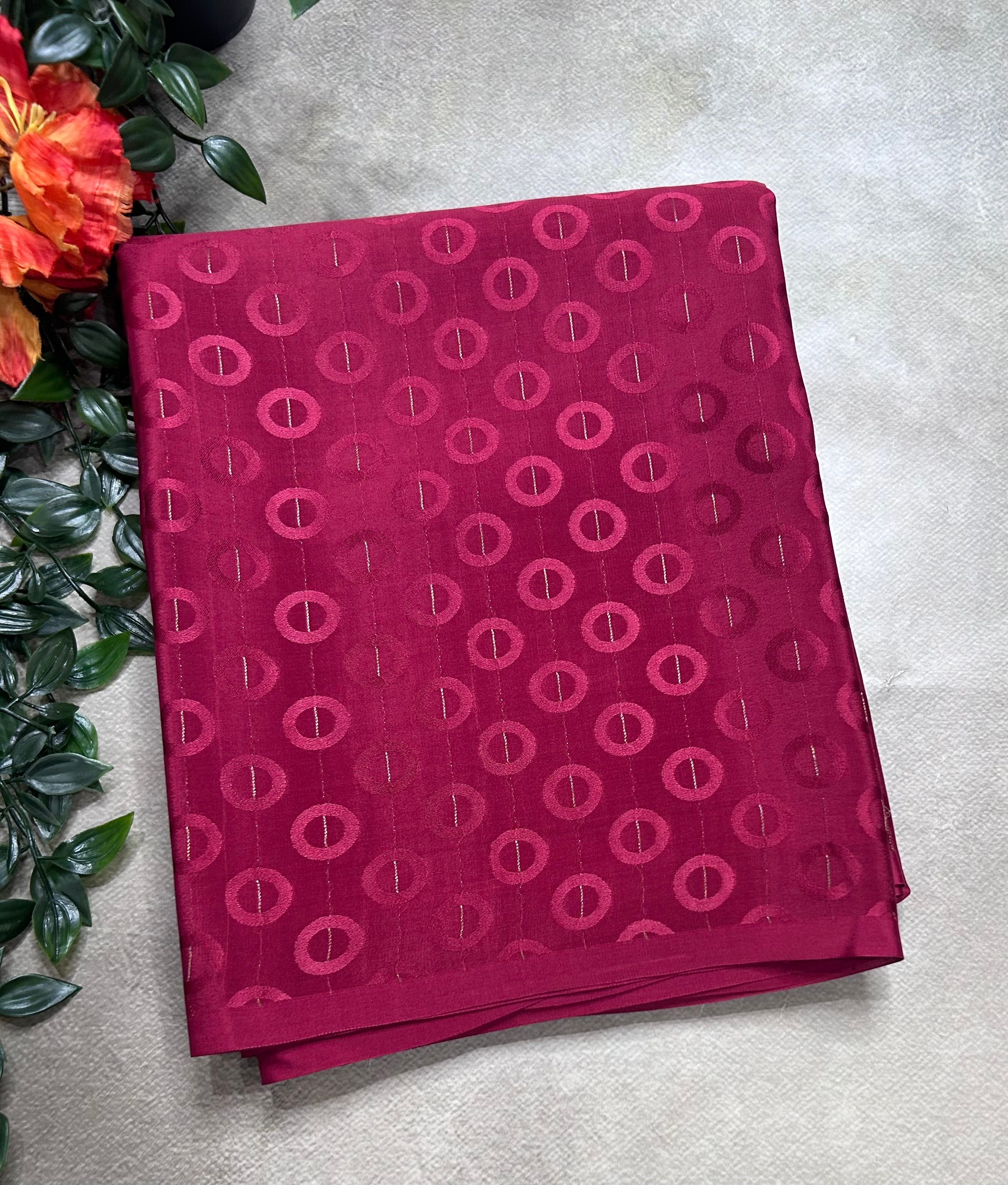 Maroon embossed Butta pure mysore silk saree(DMS106)