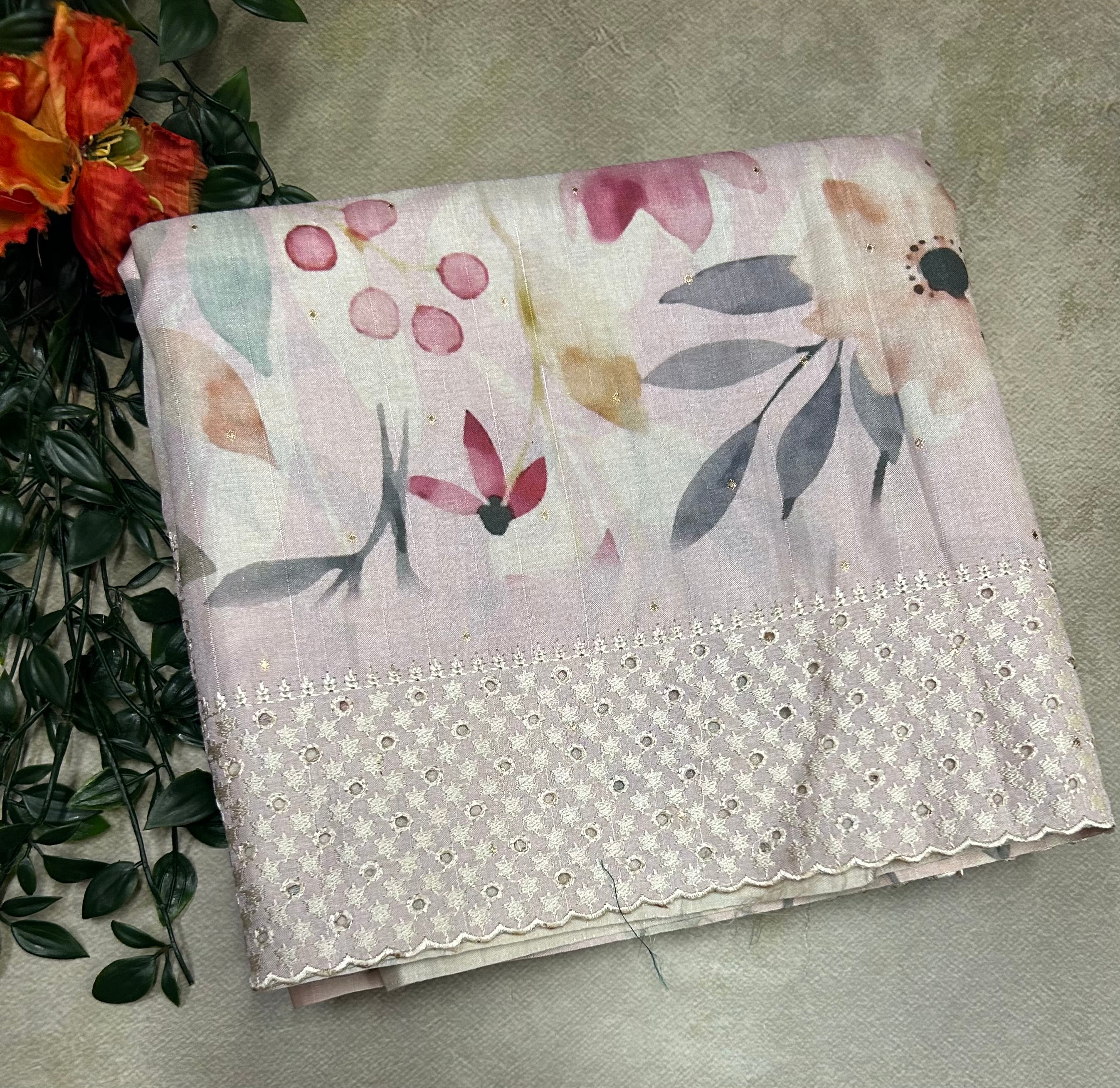 Light pink digital print saree