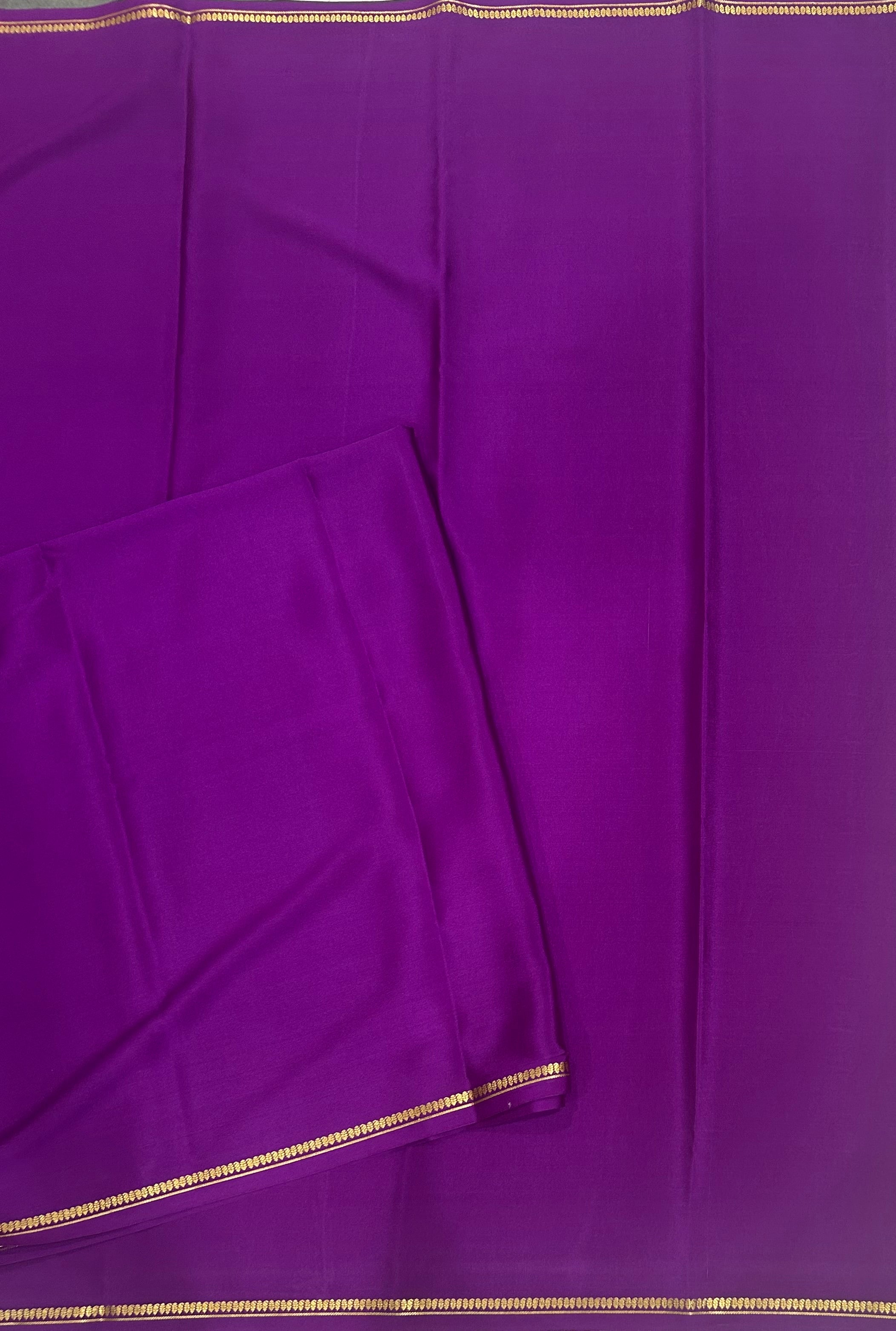Purple half inch border pure Mysore silk 102 saree