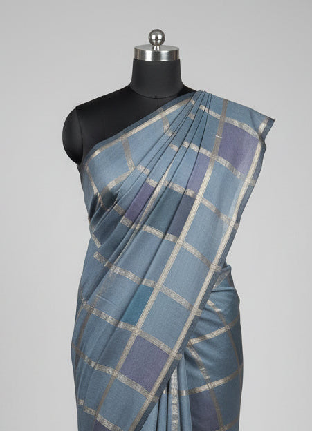 Rankart soft tussar crepe checks 105 saree