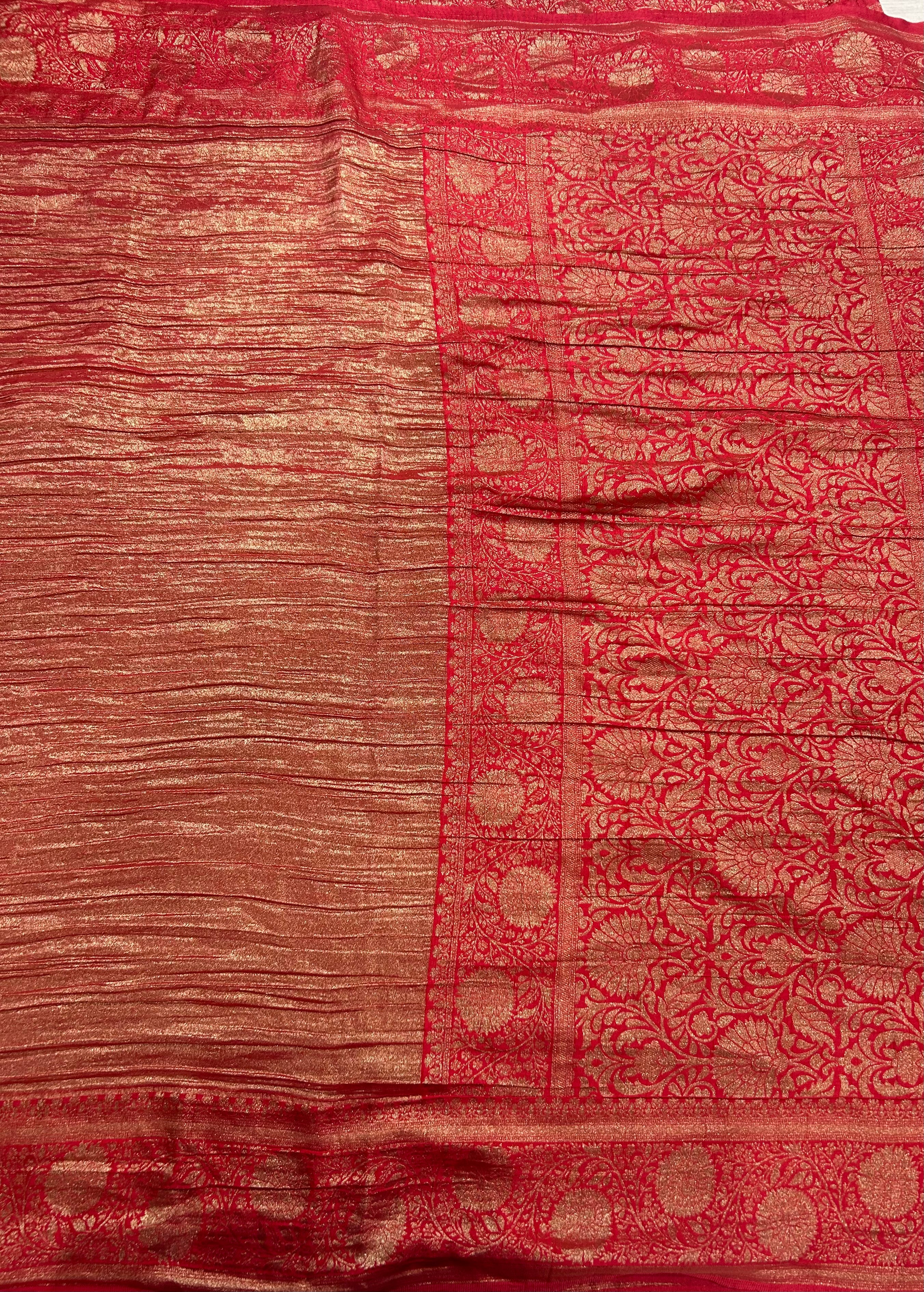 Red crush tissue 105  saree