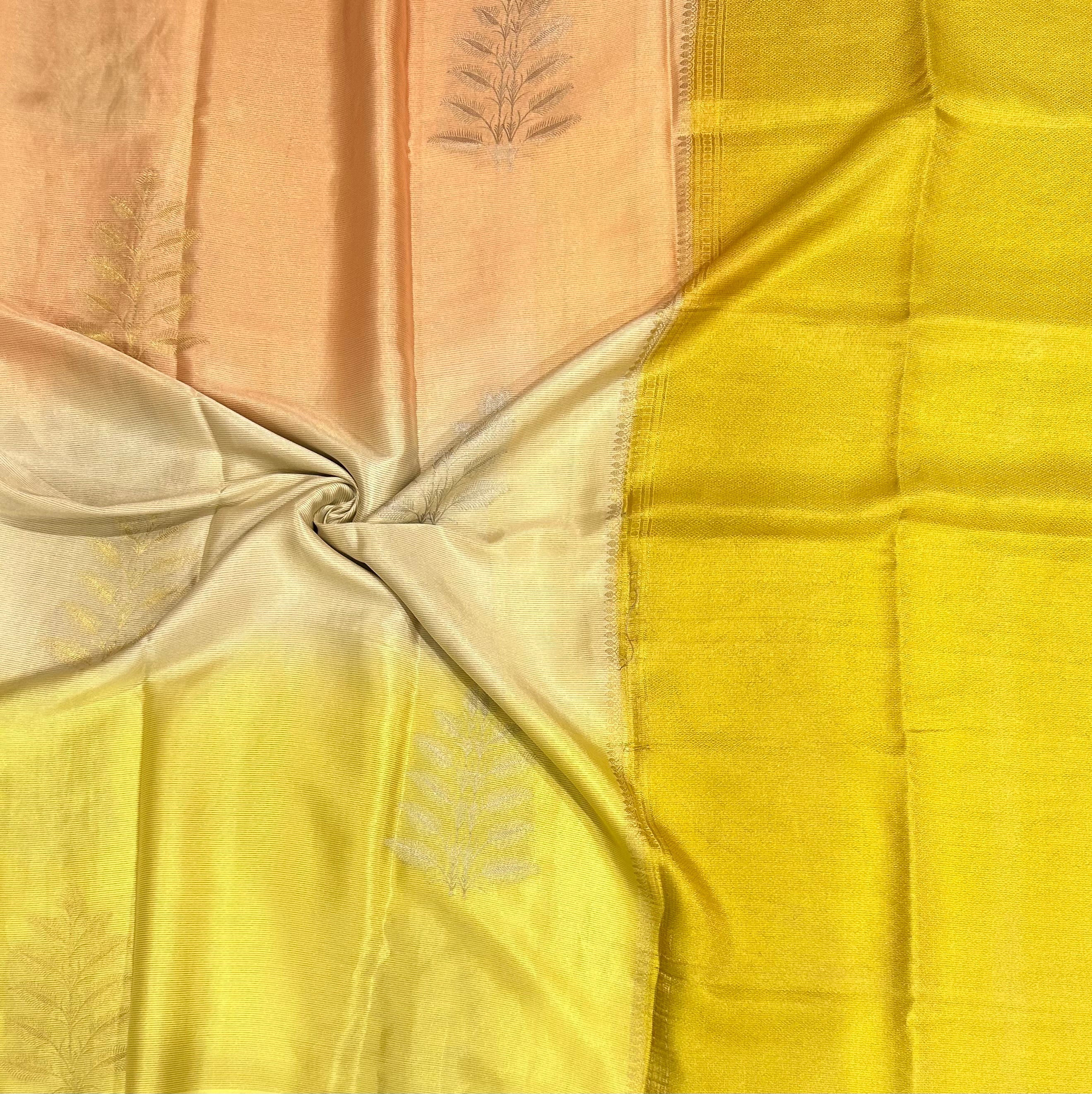 Multicolour tissue stripes 103 pure Mysore crepe silk saree