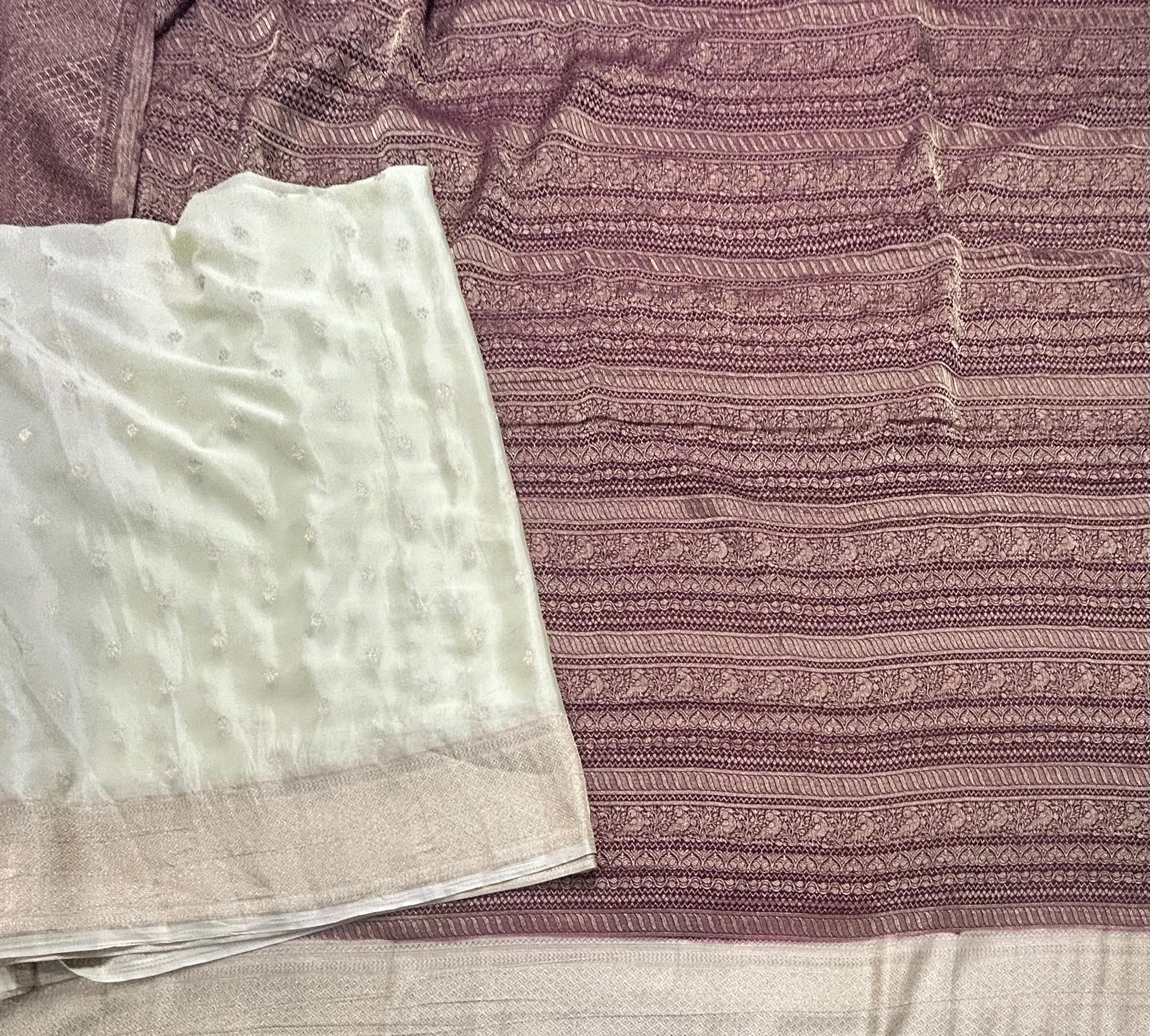 Wine brocade semi georgette 105 saree