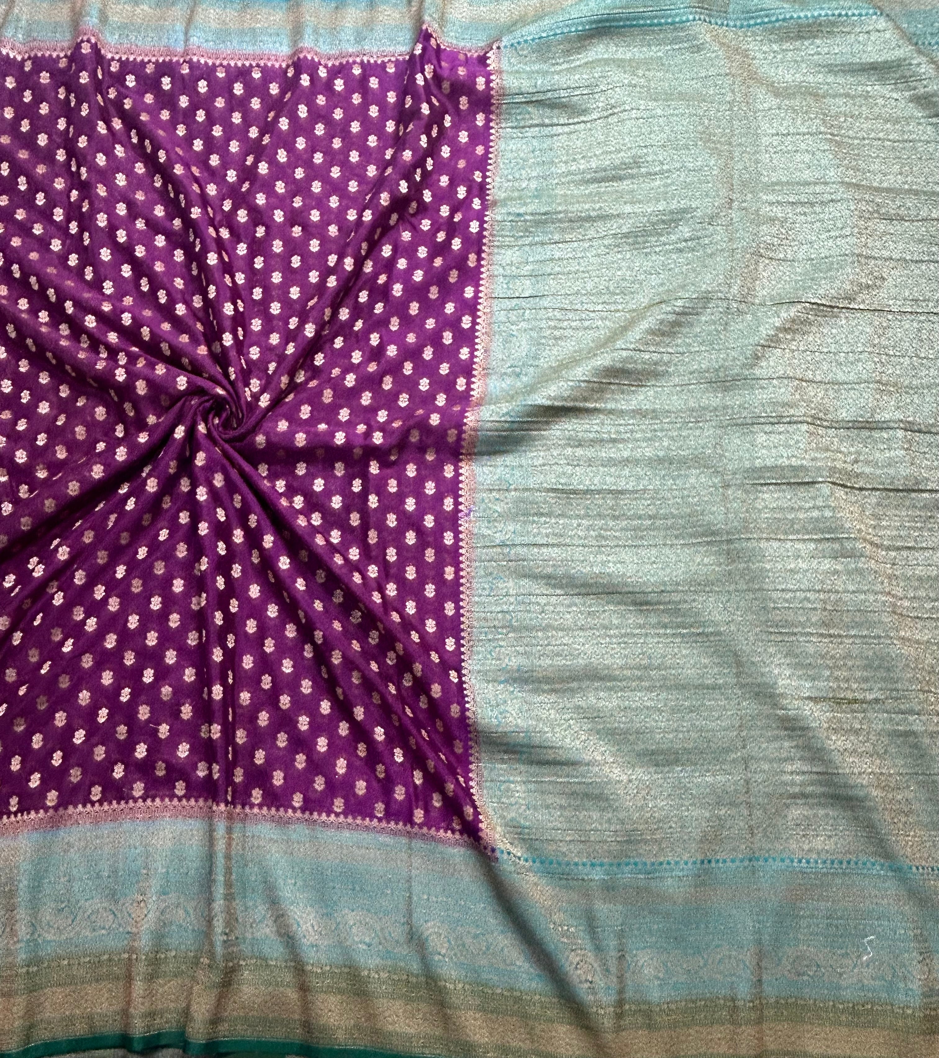 Purple 3d semi georgette 105 saree