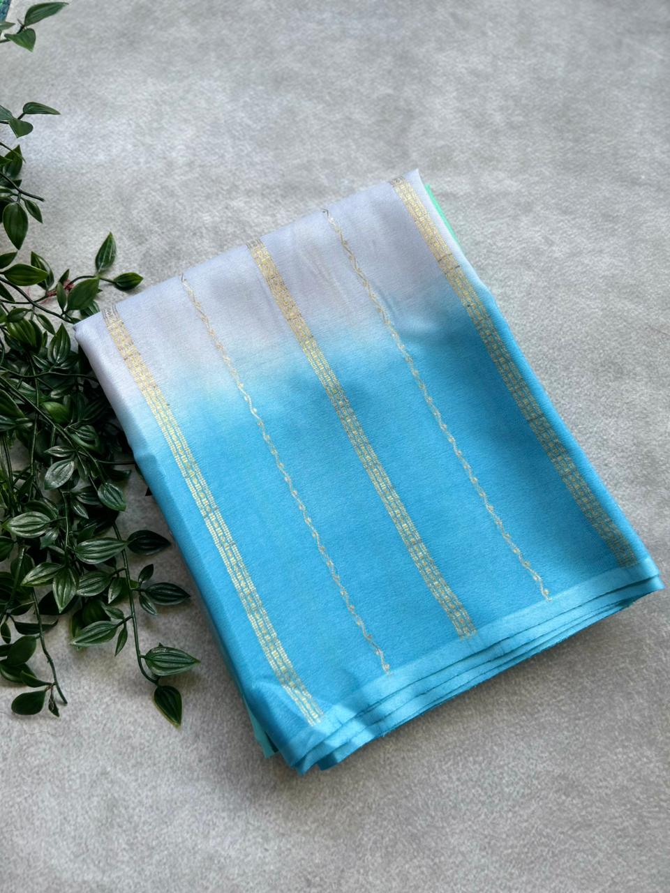 Rankart-106 borderless pure mysore crepe silk saree