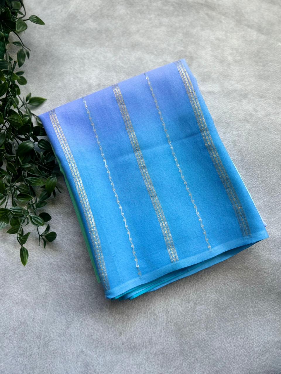 Rankart-106 borderless pure mysore crepe silk saree
