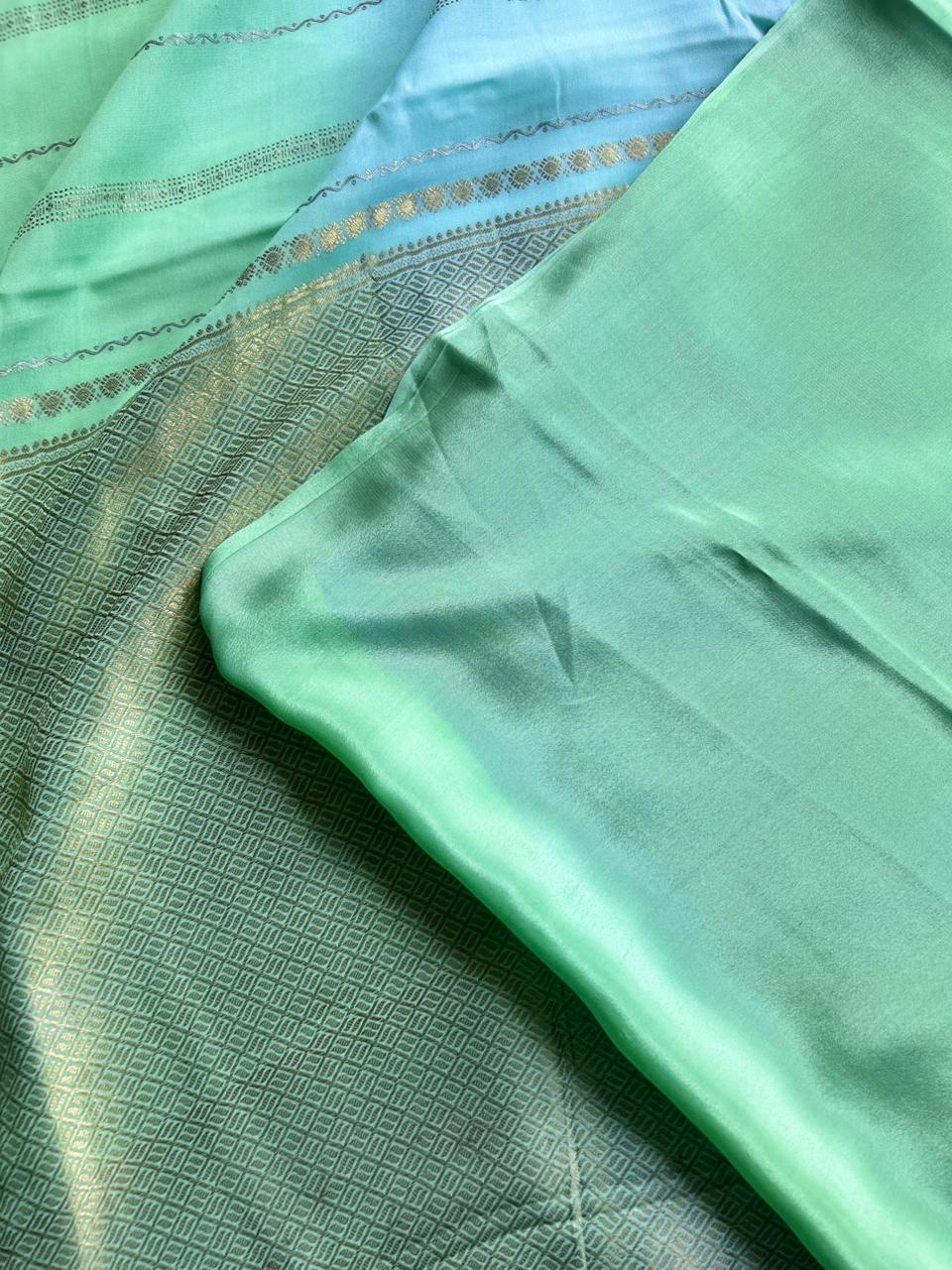 Rankart-106 borderless pure mysore crepe silk saree