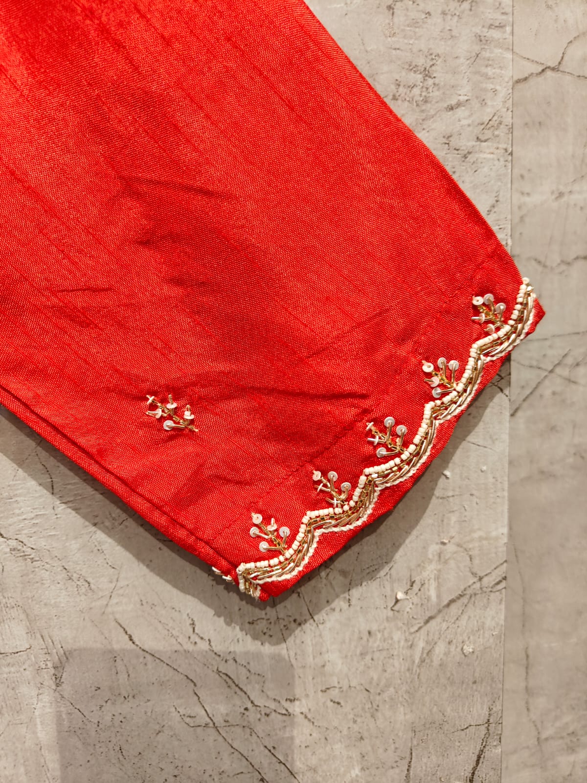 Red Dola silk Kurtha with pure modal silk Dupatta