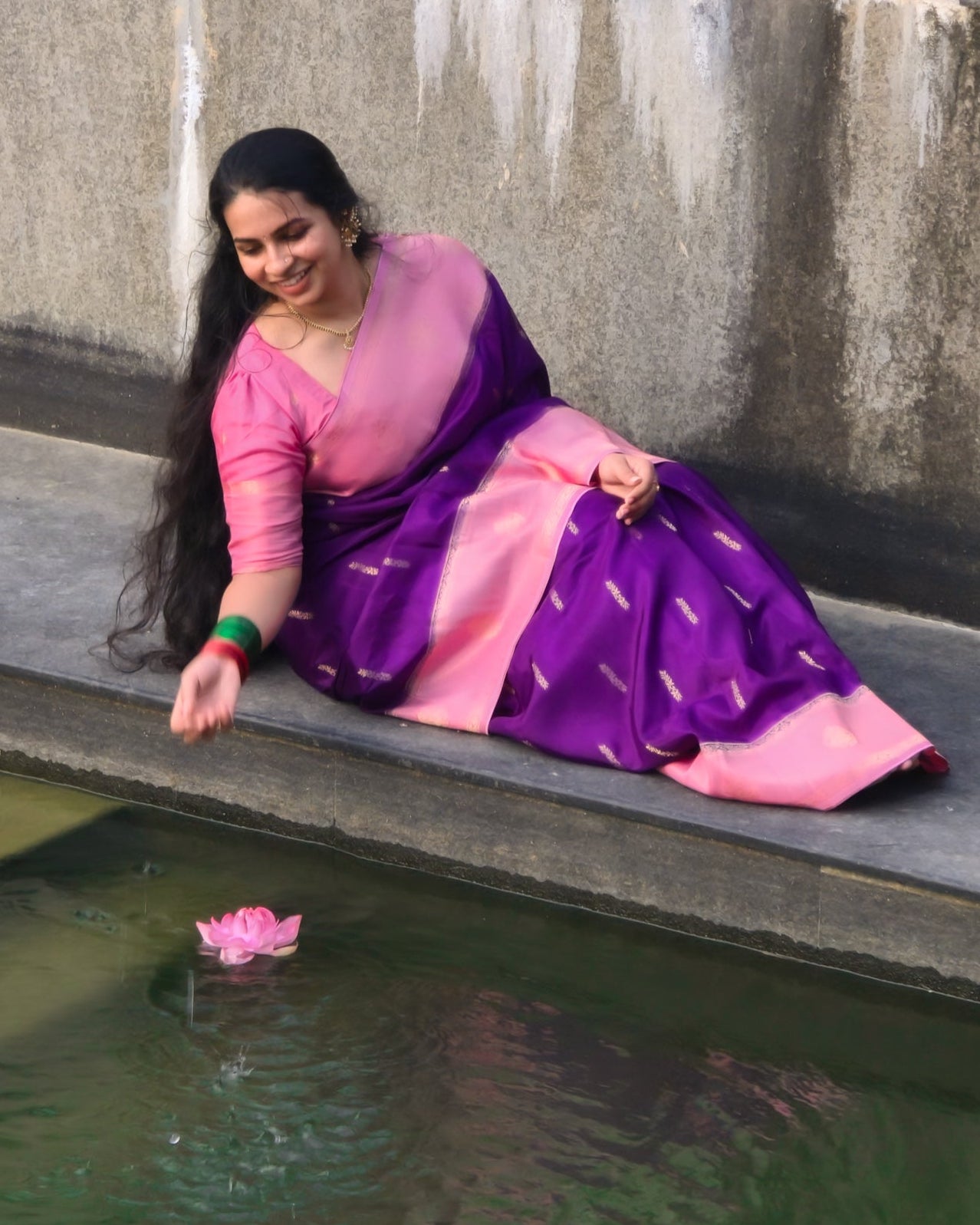 Purple Semi Mysore Silk Saree Gouri107