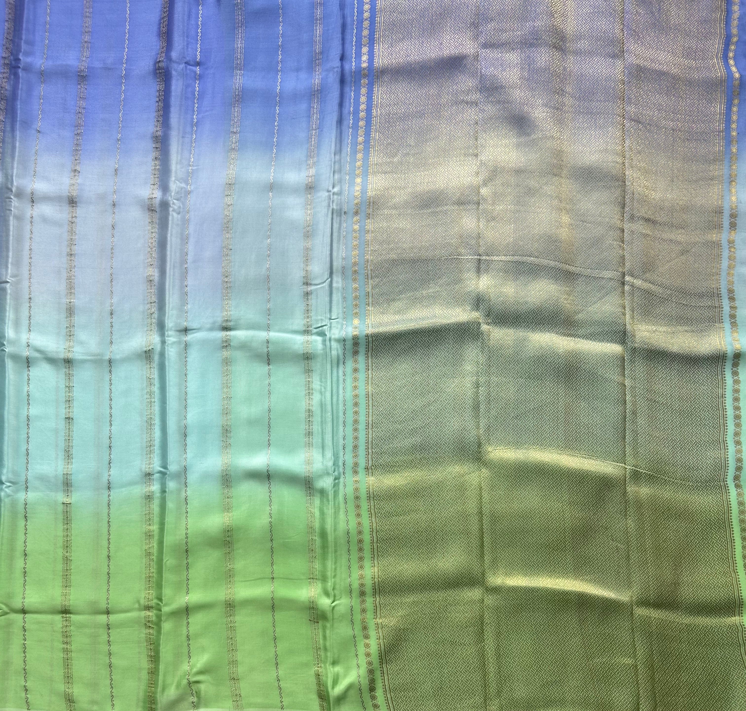 Rankart-103 borderless pure mysore crepe silk saree