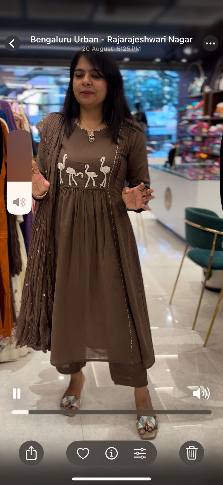 "Fami" Brown Mul Cotton Faminglo Kurtha 0011 set