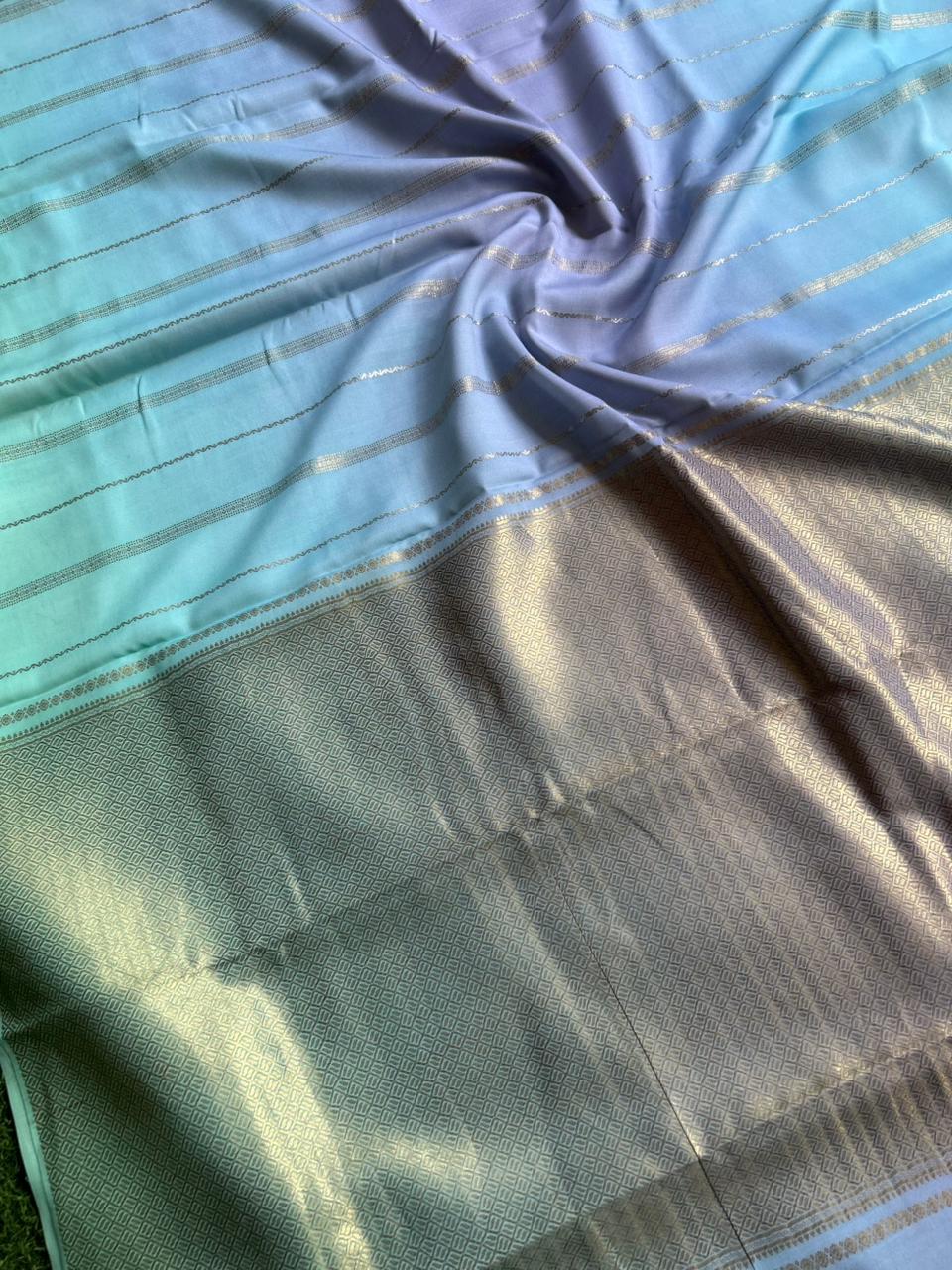 Rankart-106 borderless pure mysore crepe silk saree