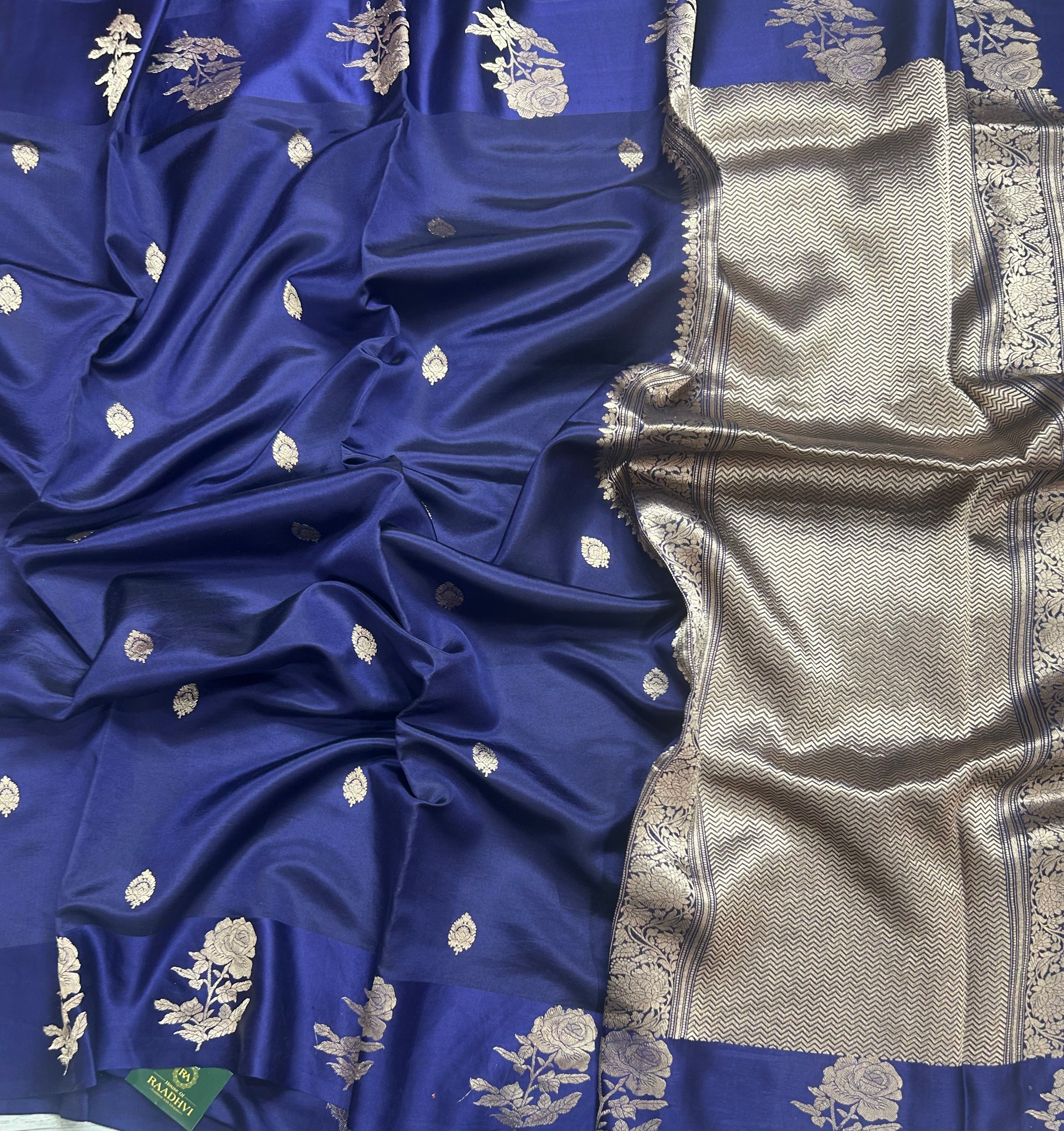 Blue benarasi lightweight silk 105 saree