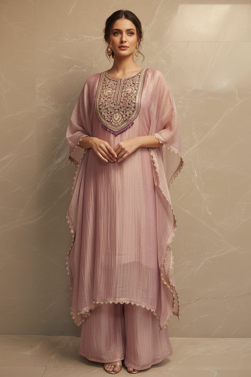 Pink Kaftan Kurtha