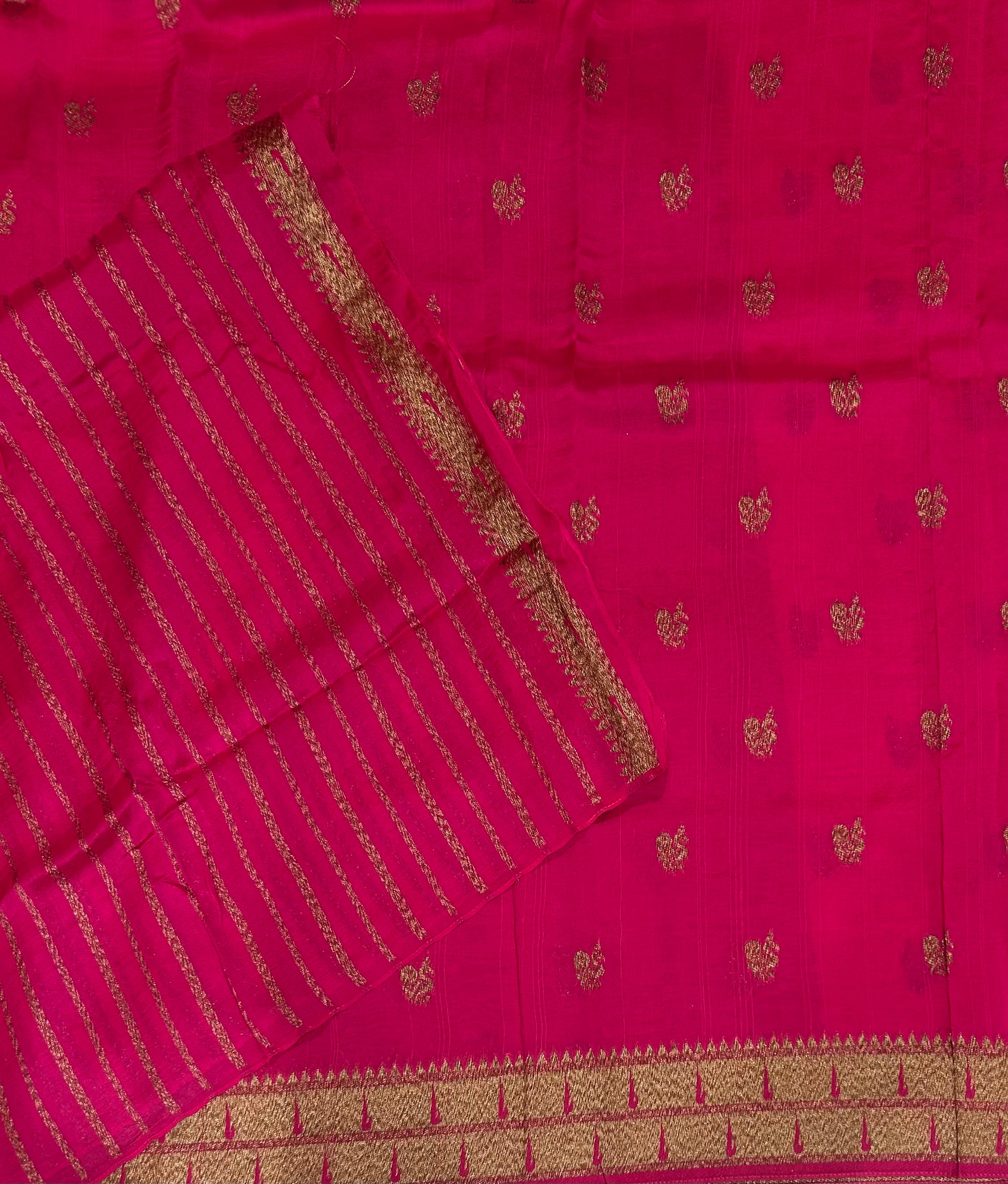 Pink small Butta tussar georgette-102 saree