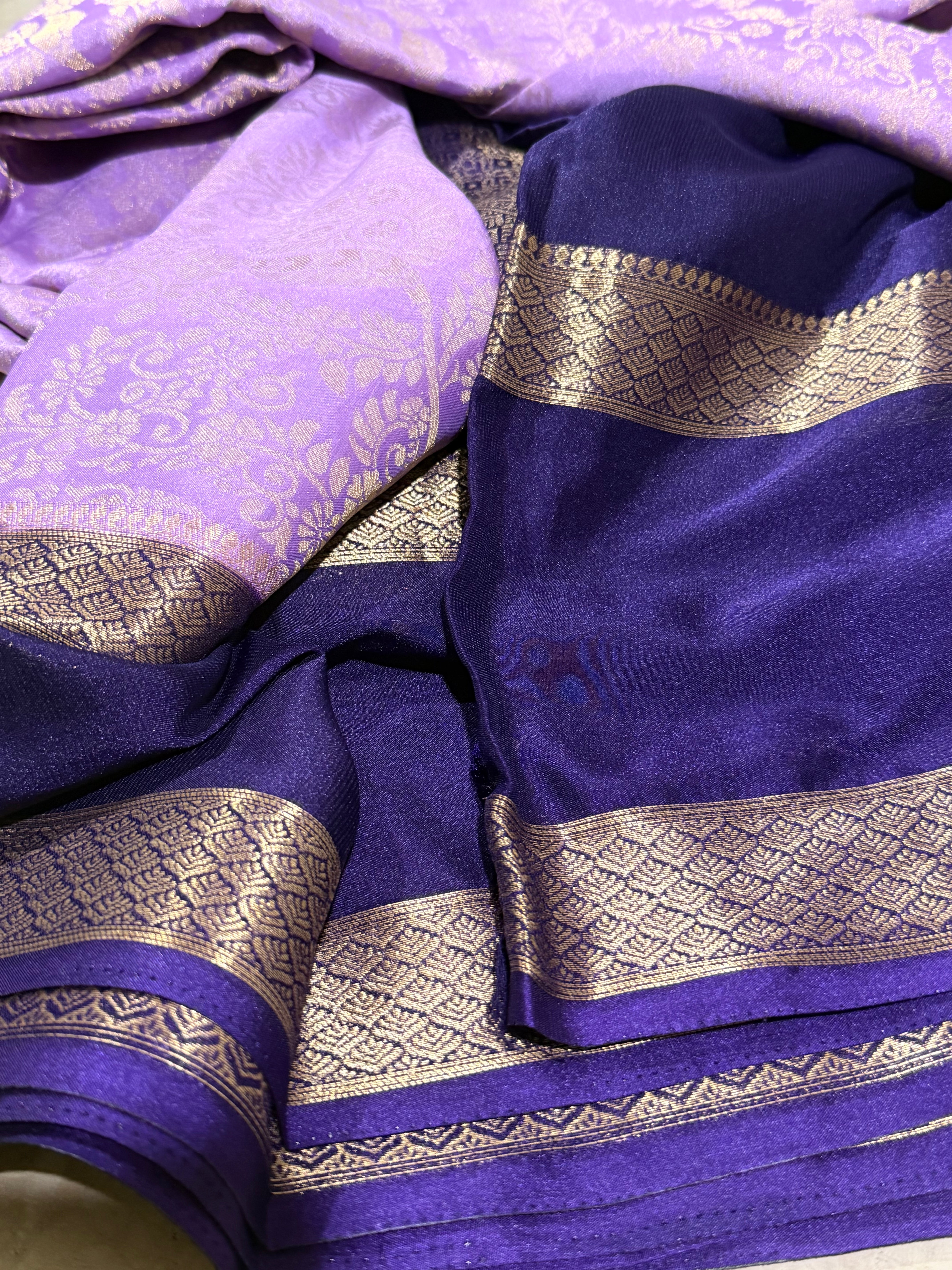 Lilac Brocade Semi Mysore Silk Saree 108 (Copy 2)
