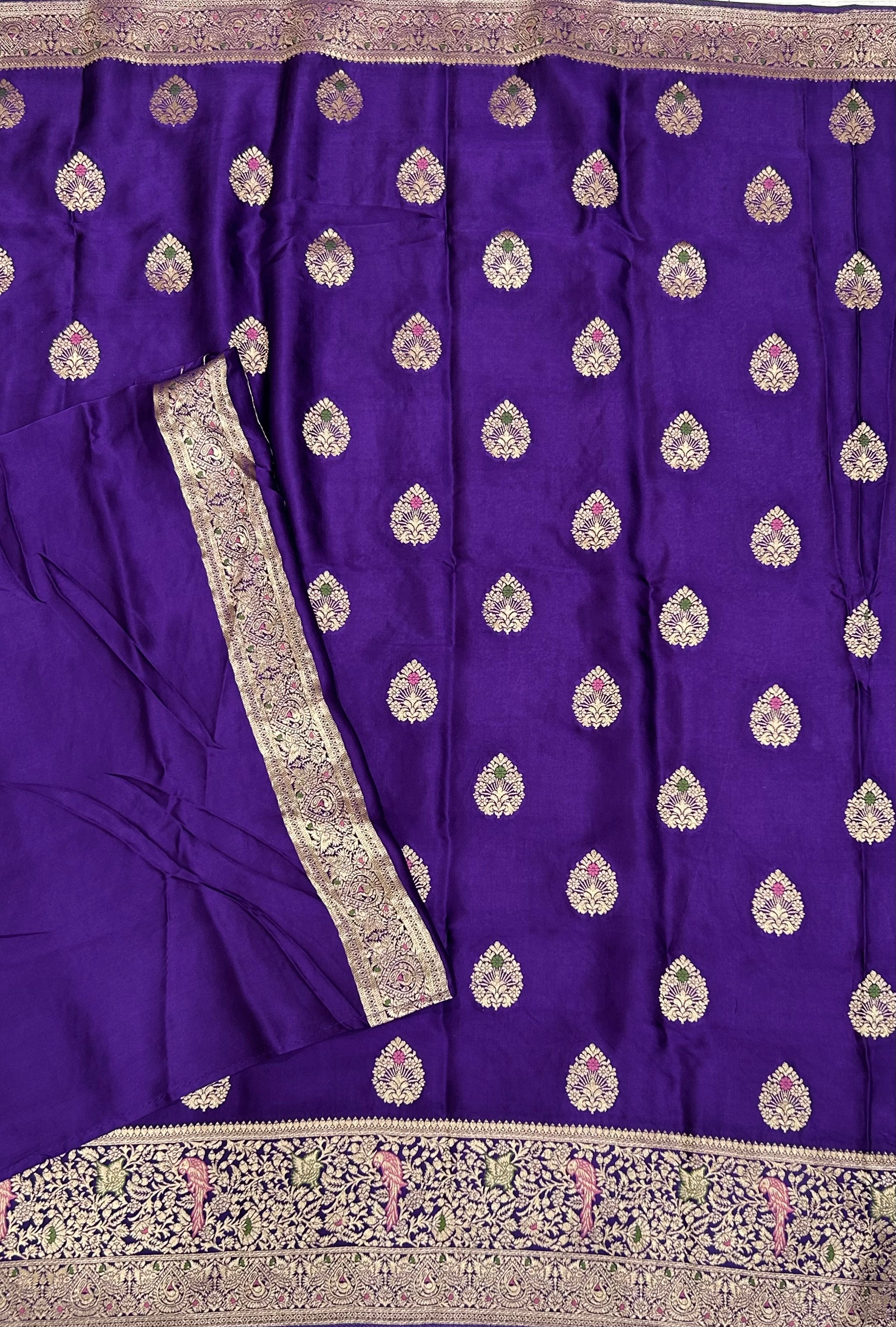 Purple 2 Meena satin Benarasi 103 saree