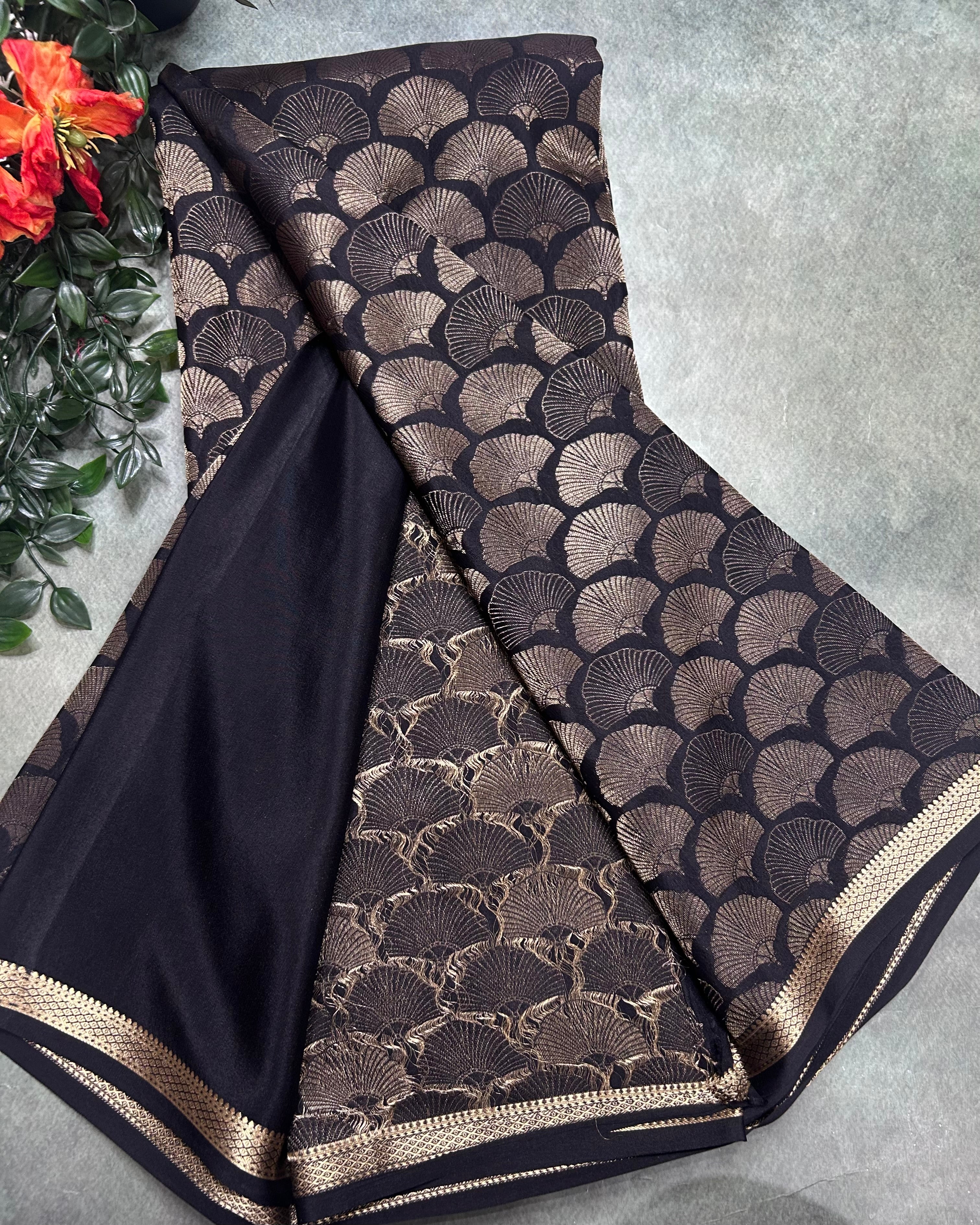 Black brocade Pure Mysore Silk 106 Saree