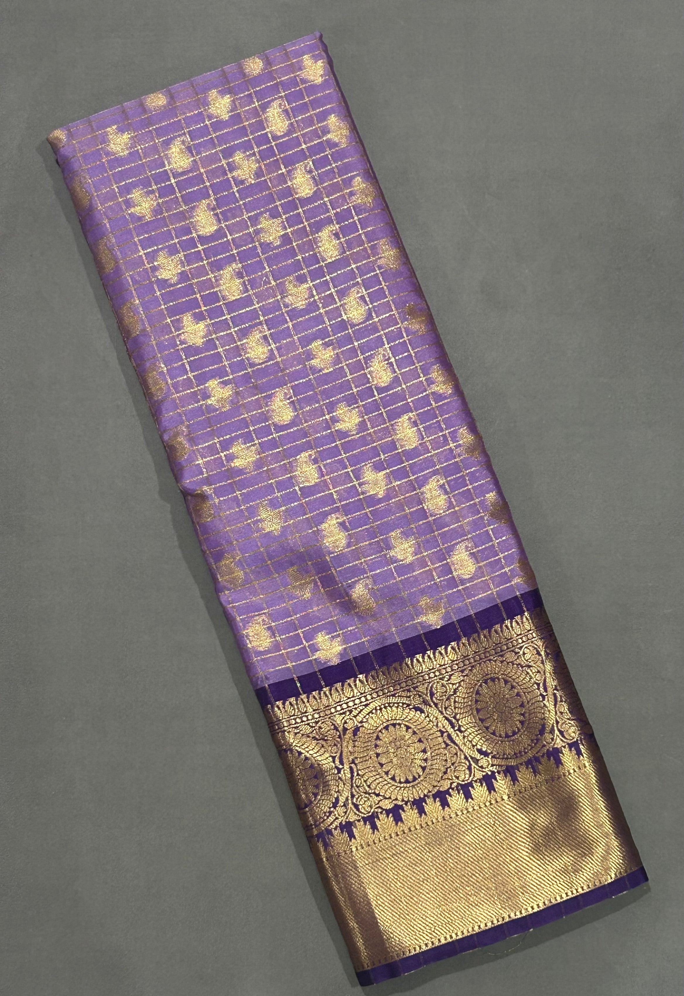 Light purple brocade semi kanchi-08 silk saree