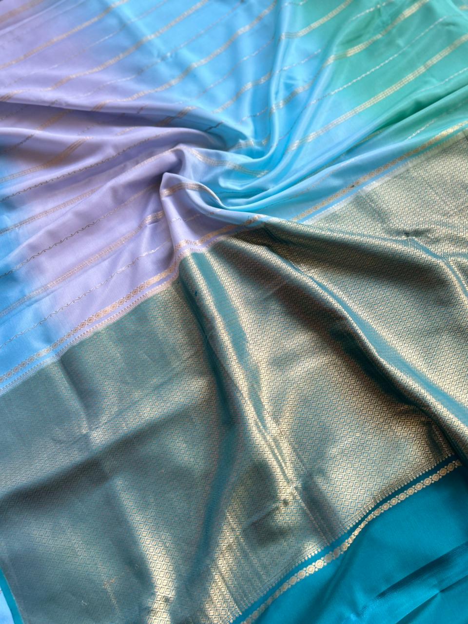Rankart-106 borderless pure mysore crepe silk saree