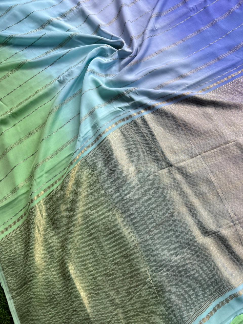 Rankart-106 borderless pure mysore crepe silk saree