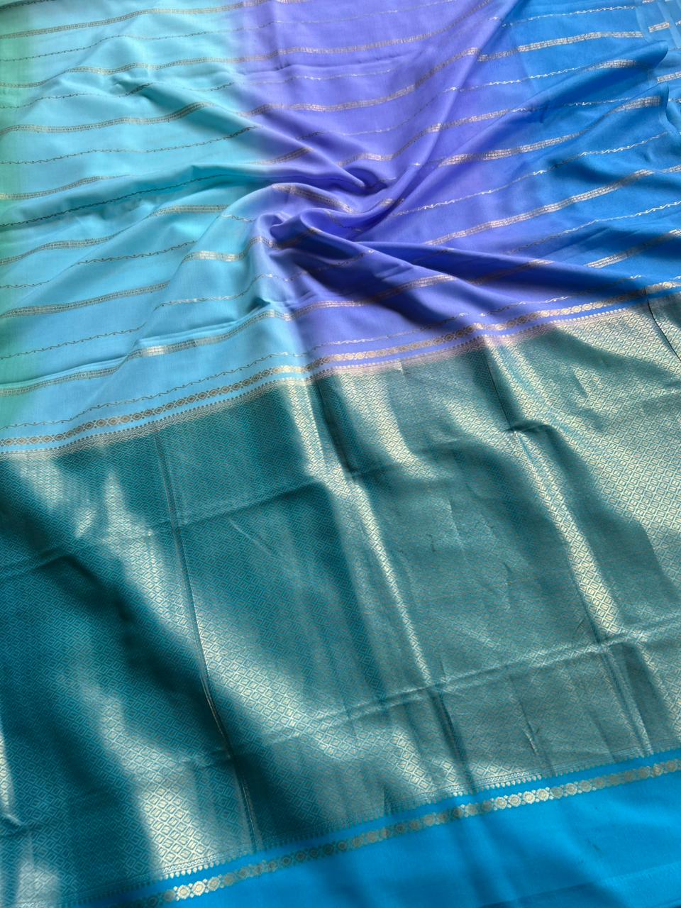Rankart-106 borderless pure mysore crepe silk saree