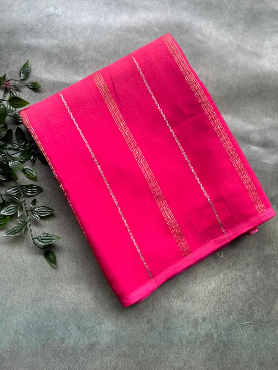 Rankart-106 borderless pure mysore crepe silk saree