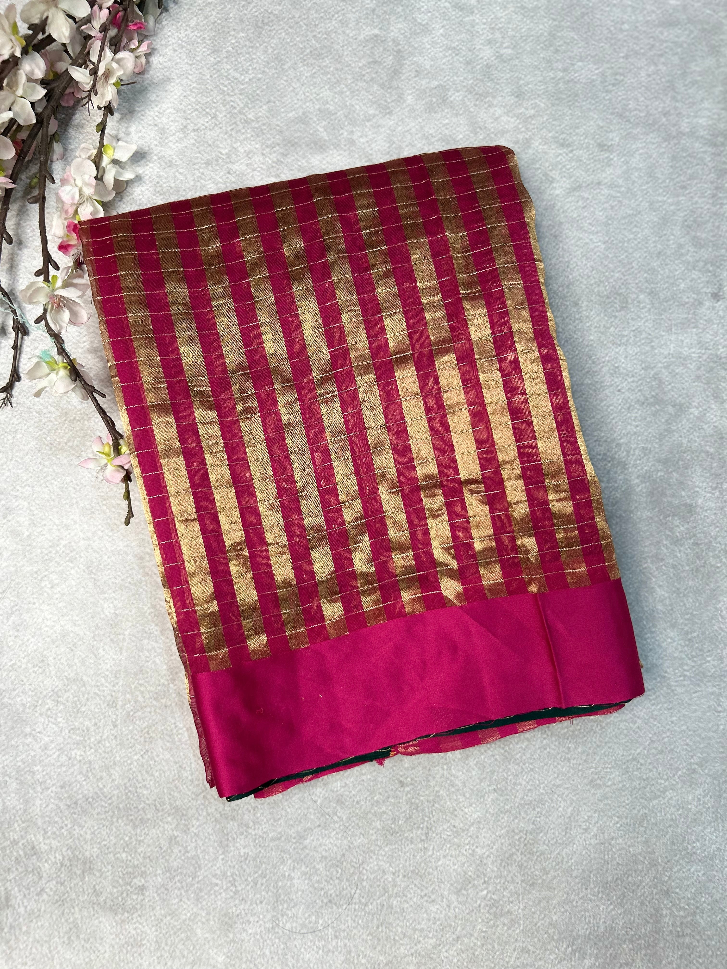 Pink  Pure organza tissue saree 101