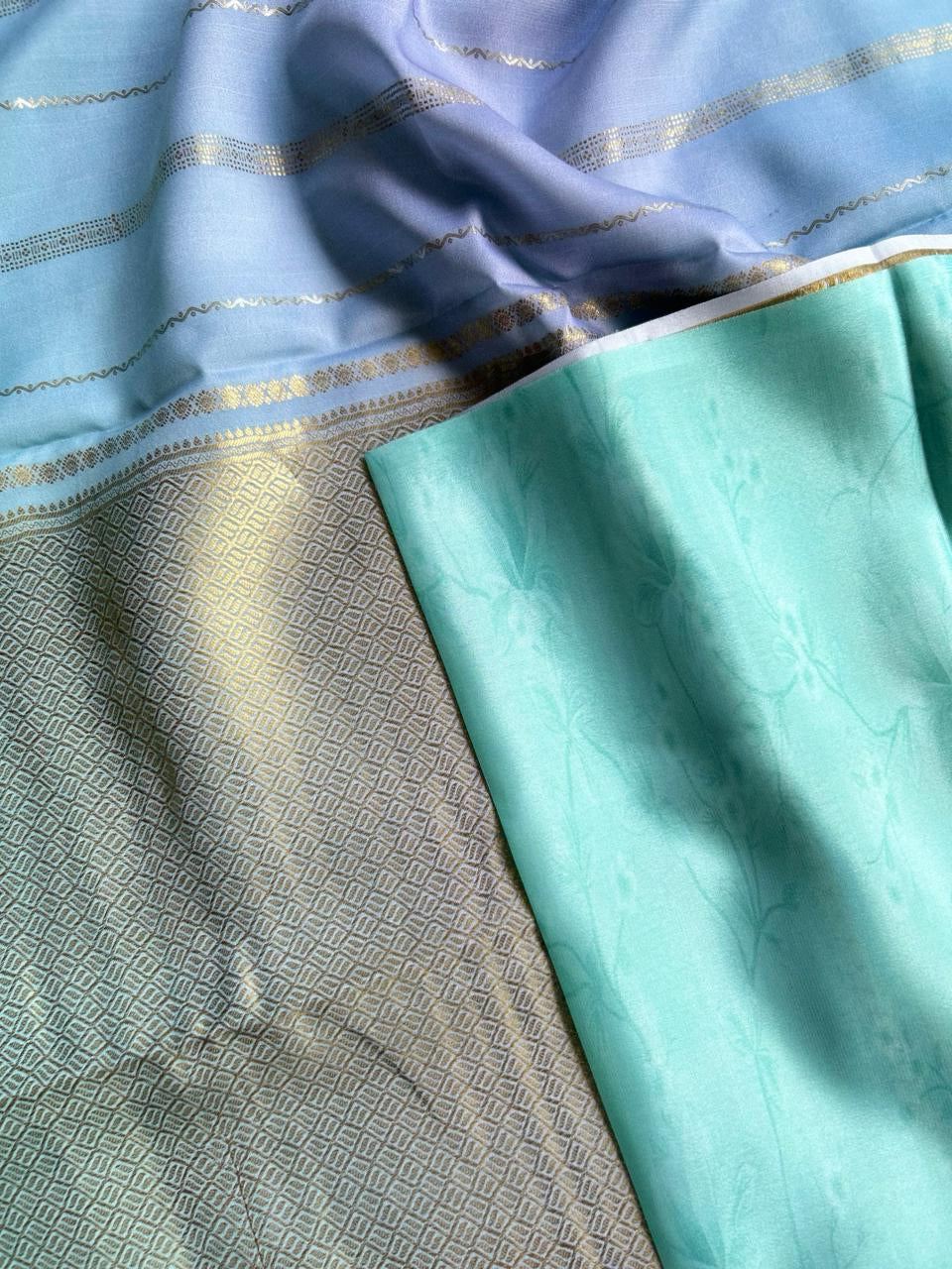 Rankart-106 borderless pure mysore crepe silk saree