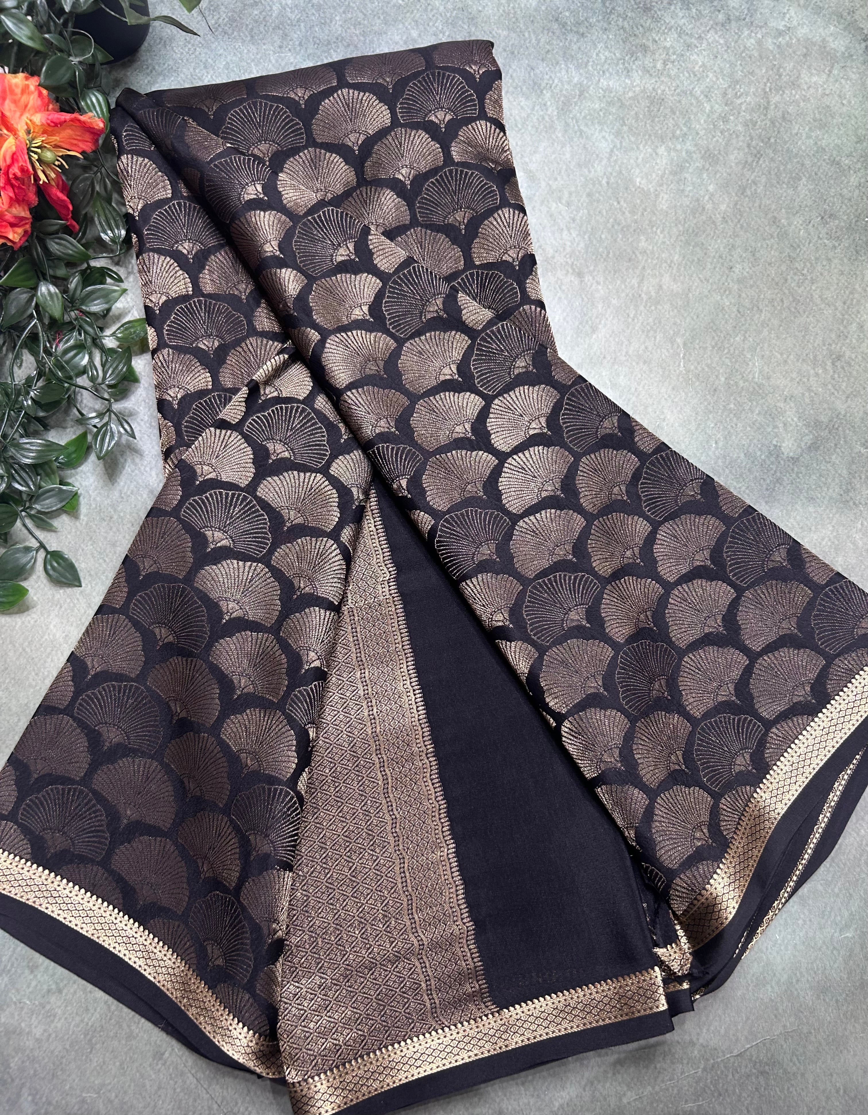 Black brocade Pure Mysore Silk 106 Saree
