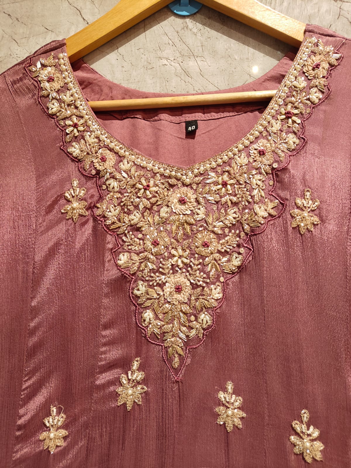 Anarkali Chinnon Hand Embroidery Kurtha 567
