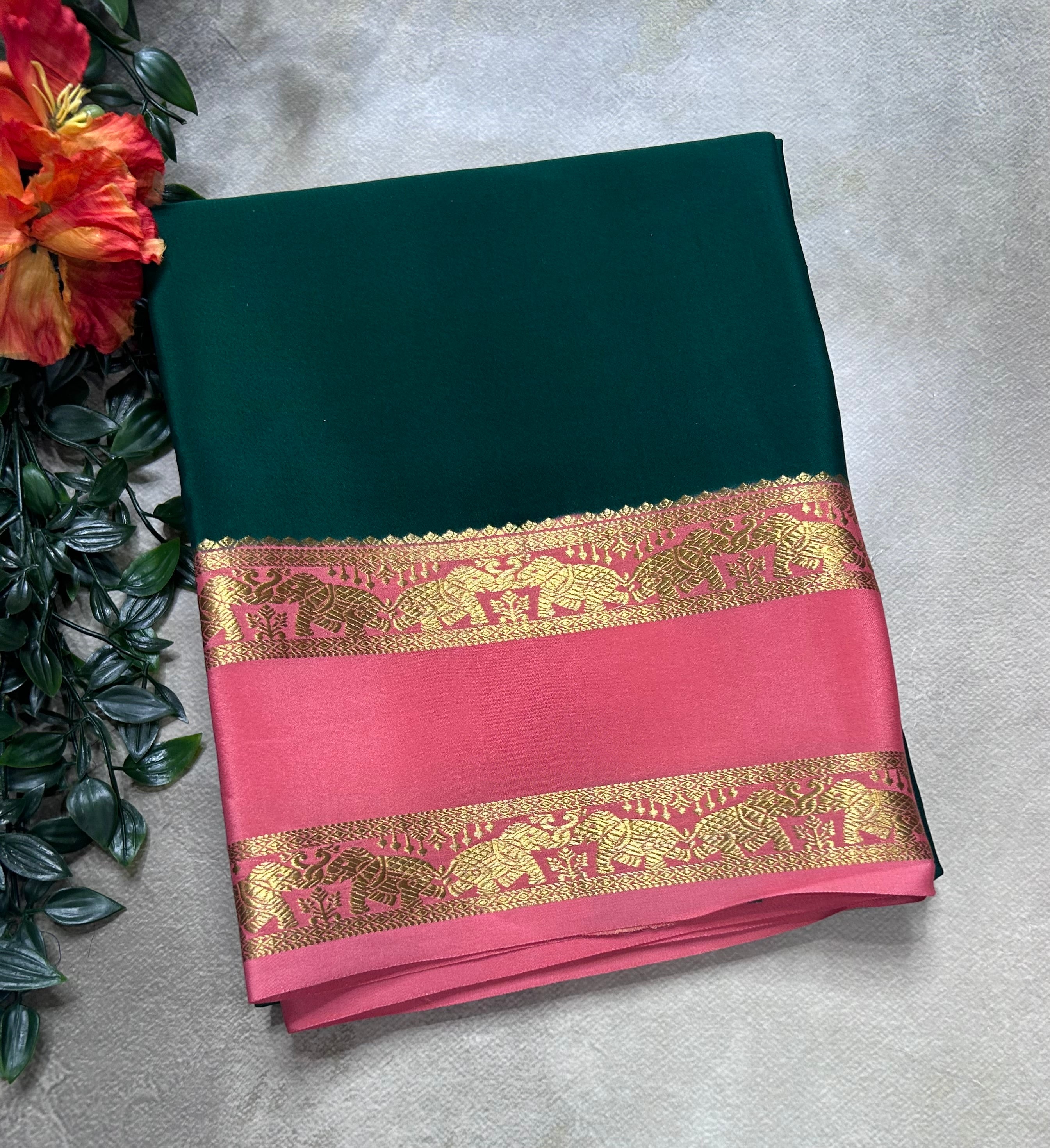 Pastel bentex border pure mysore silk saree(MSC106)
