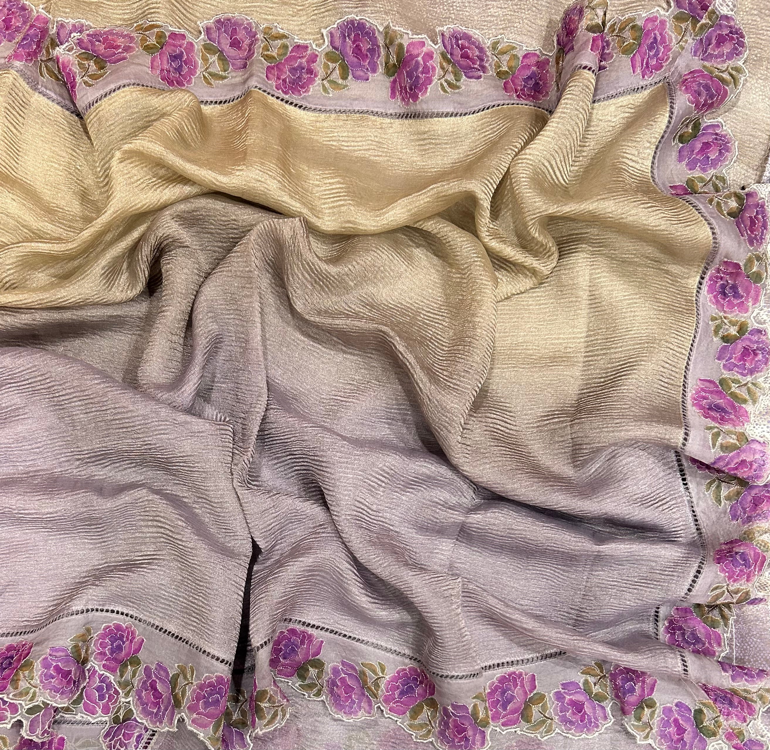 2D crush tissue 103 party wear saree