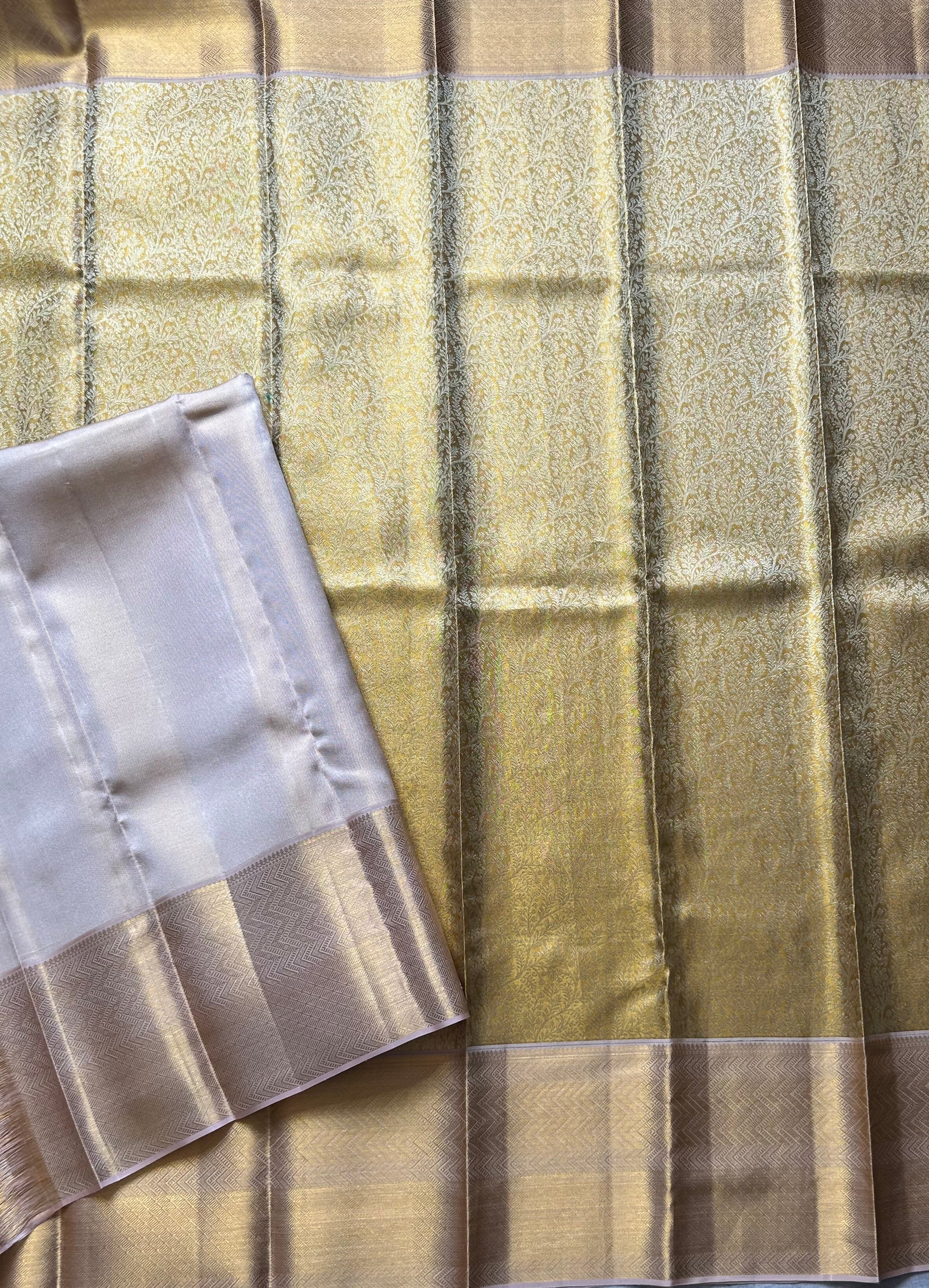 Golden brocade pure Kanchipuram silk-103 saree