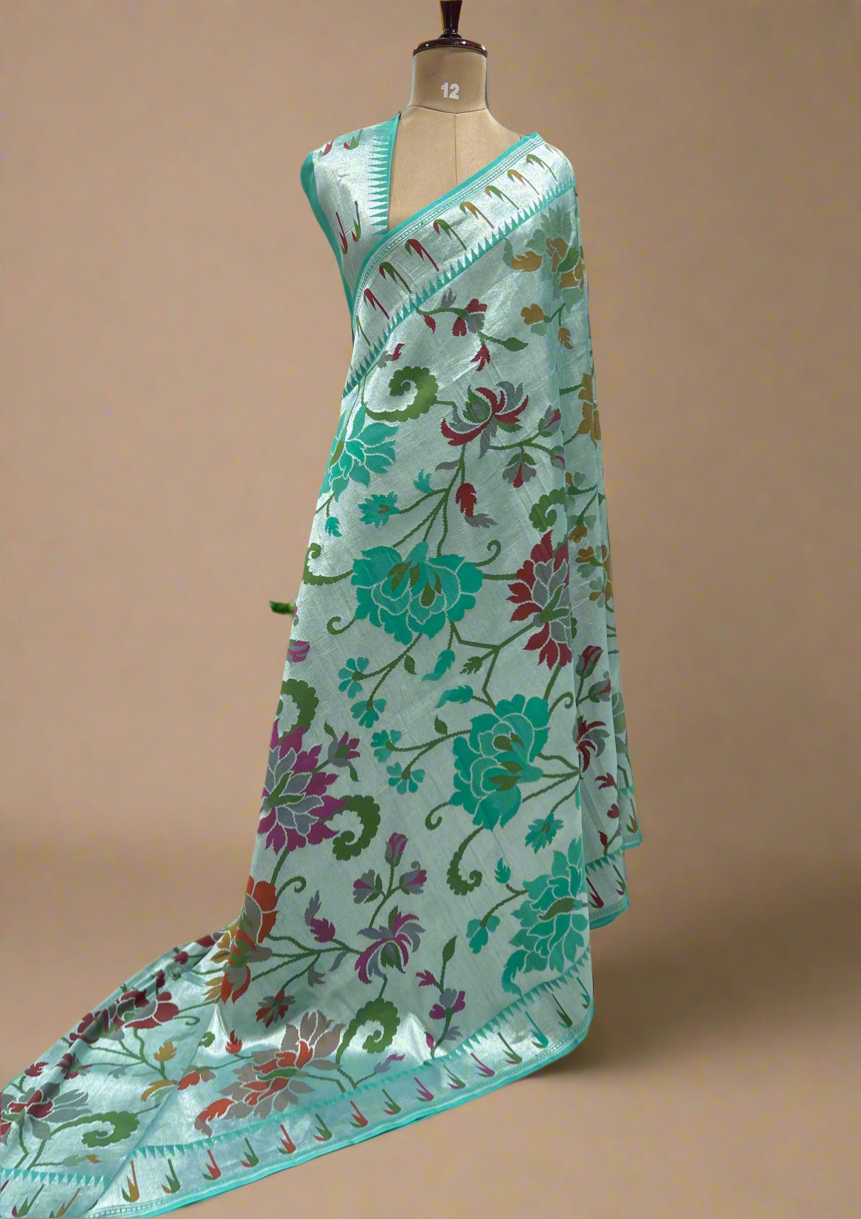 Rama green pure paithani tussar georgette-09 saree