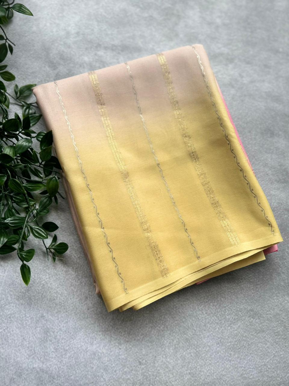 Rankart-106 borderless pure mysore crepe silk saree