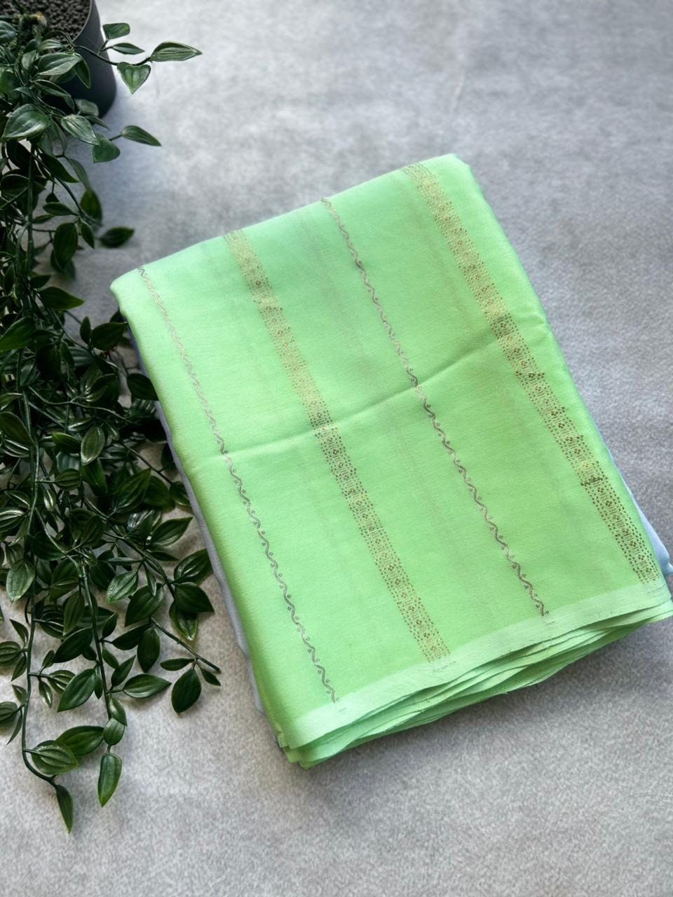 Rankart-106 borderless pure mysore crepe silk saree